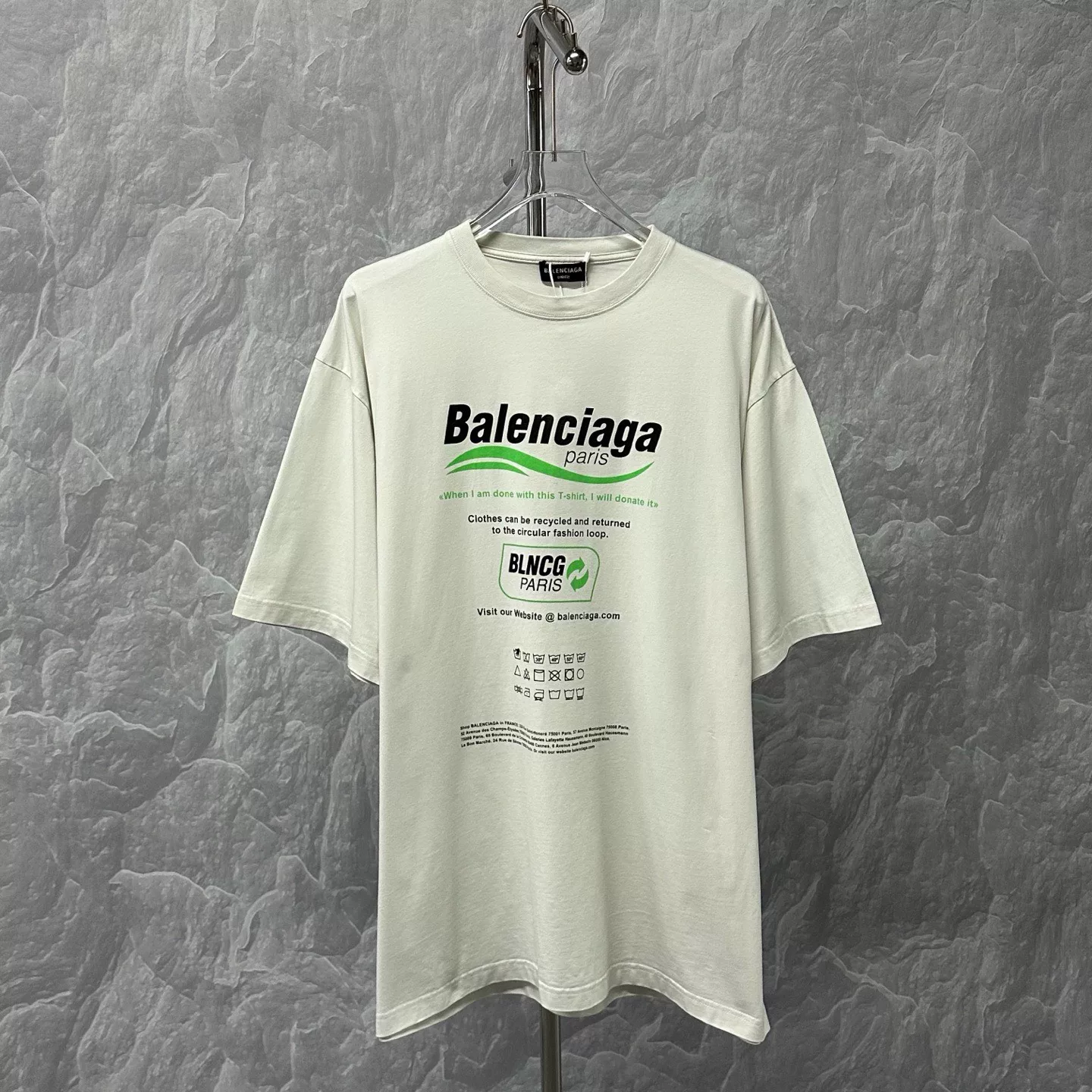 Balenciaga Wave Letter Print Short Sleeve