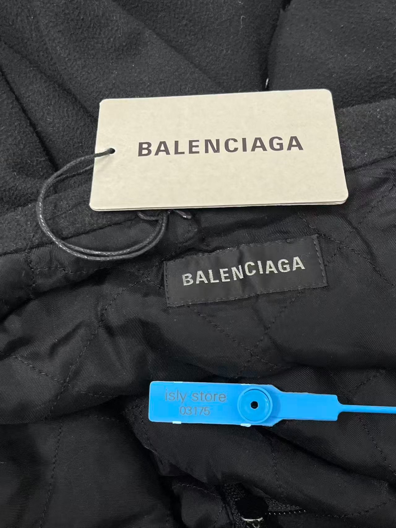 Balenciaga Black High Neck Zip Loose Jacket — label