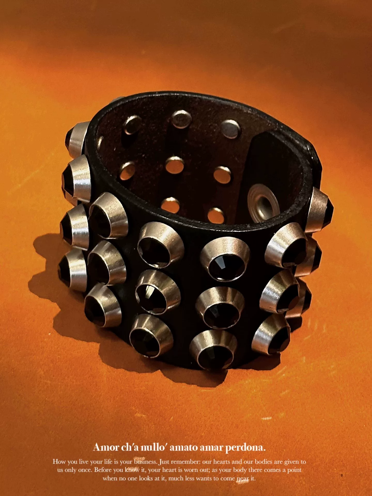 Yohji Yamamoto Silver Black Crystal Bracelet
