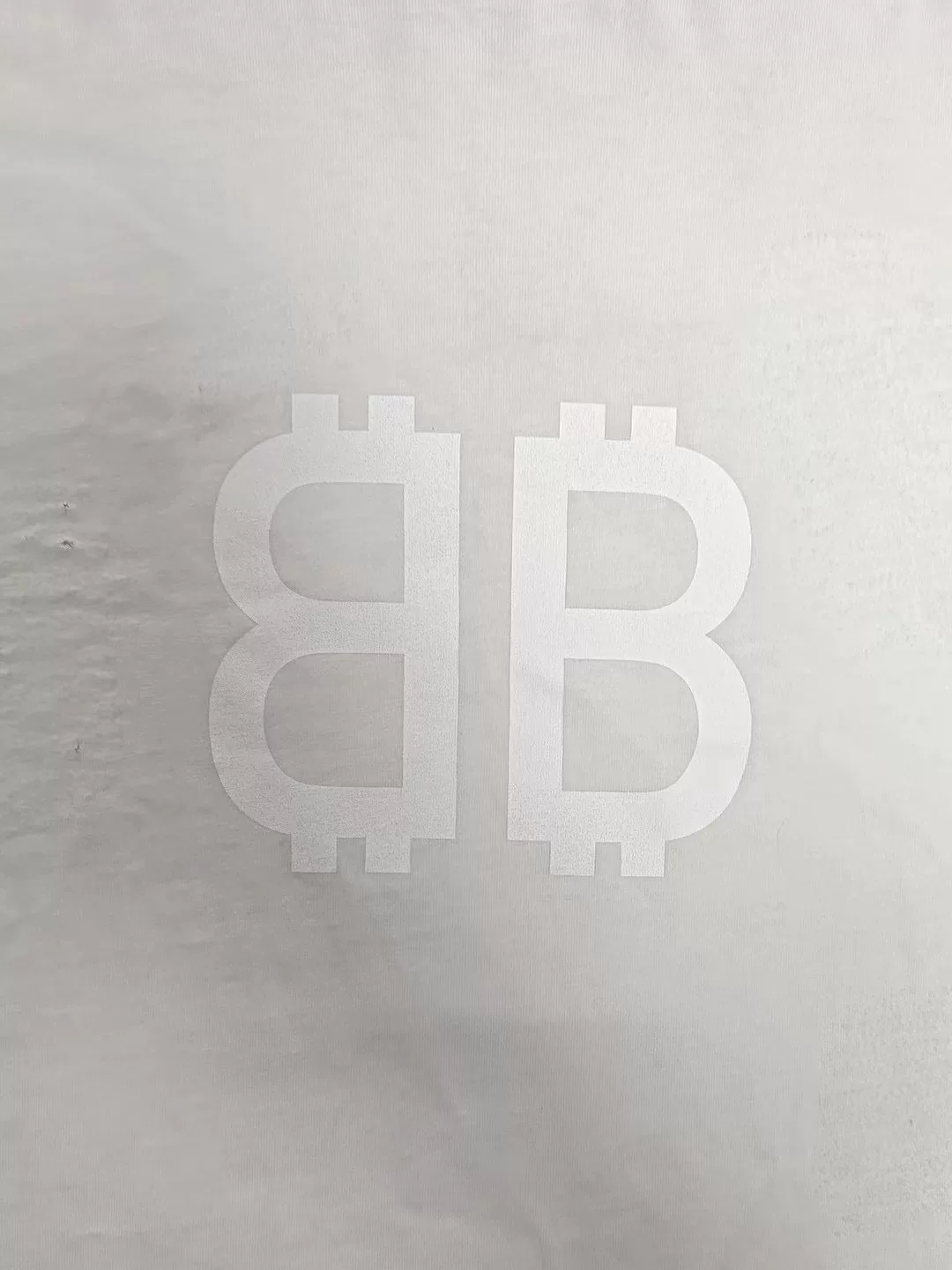 Balenciaga 23FW Mud-Dyed Bitcoin Distressed T-Shirt — label