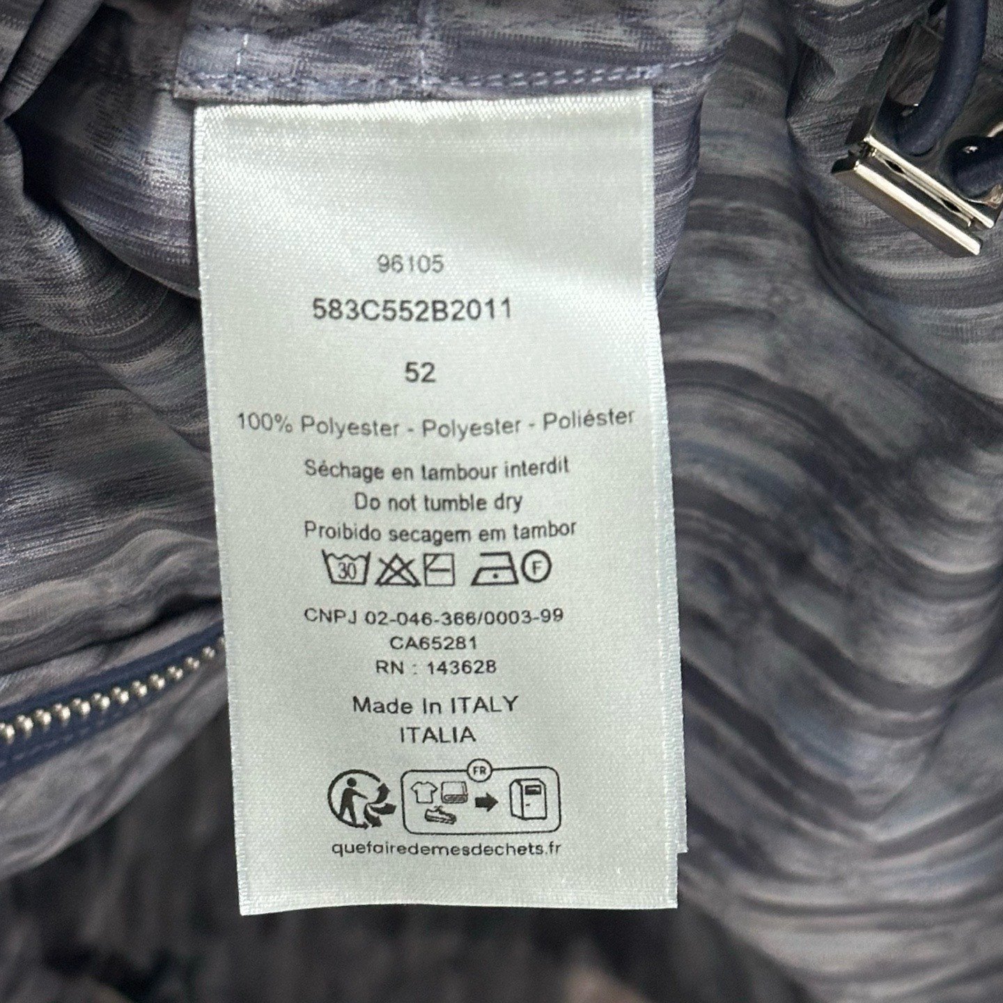 Dior FW25 Stand Collar Zip Jacket — label