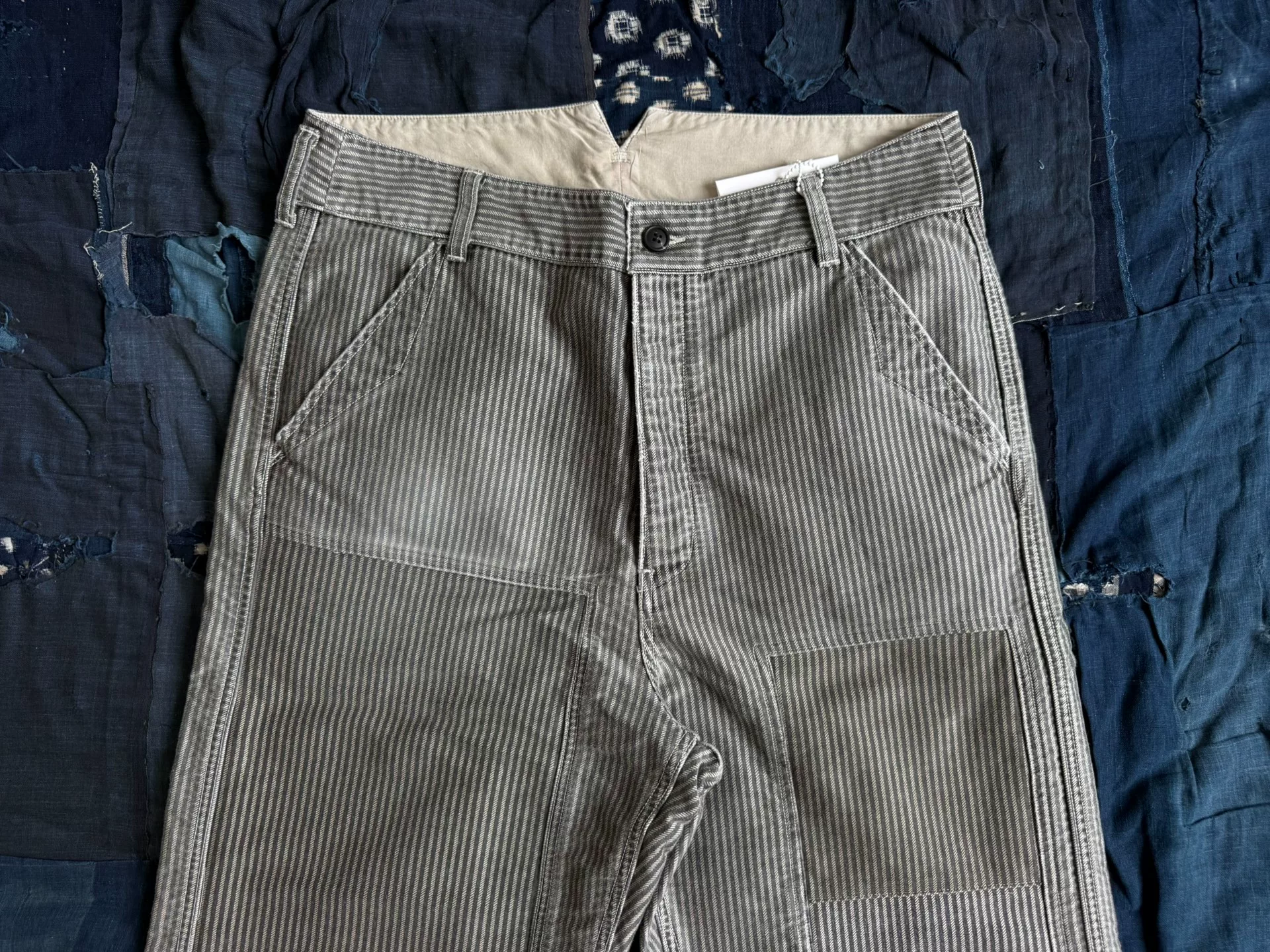 VISVIM 25AW Pastoral Striped Moleskin Pants — label