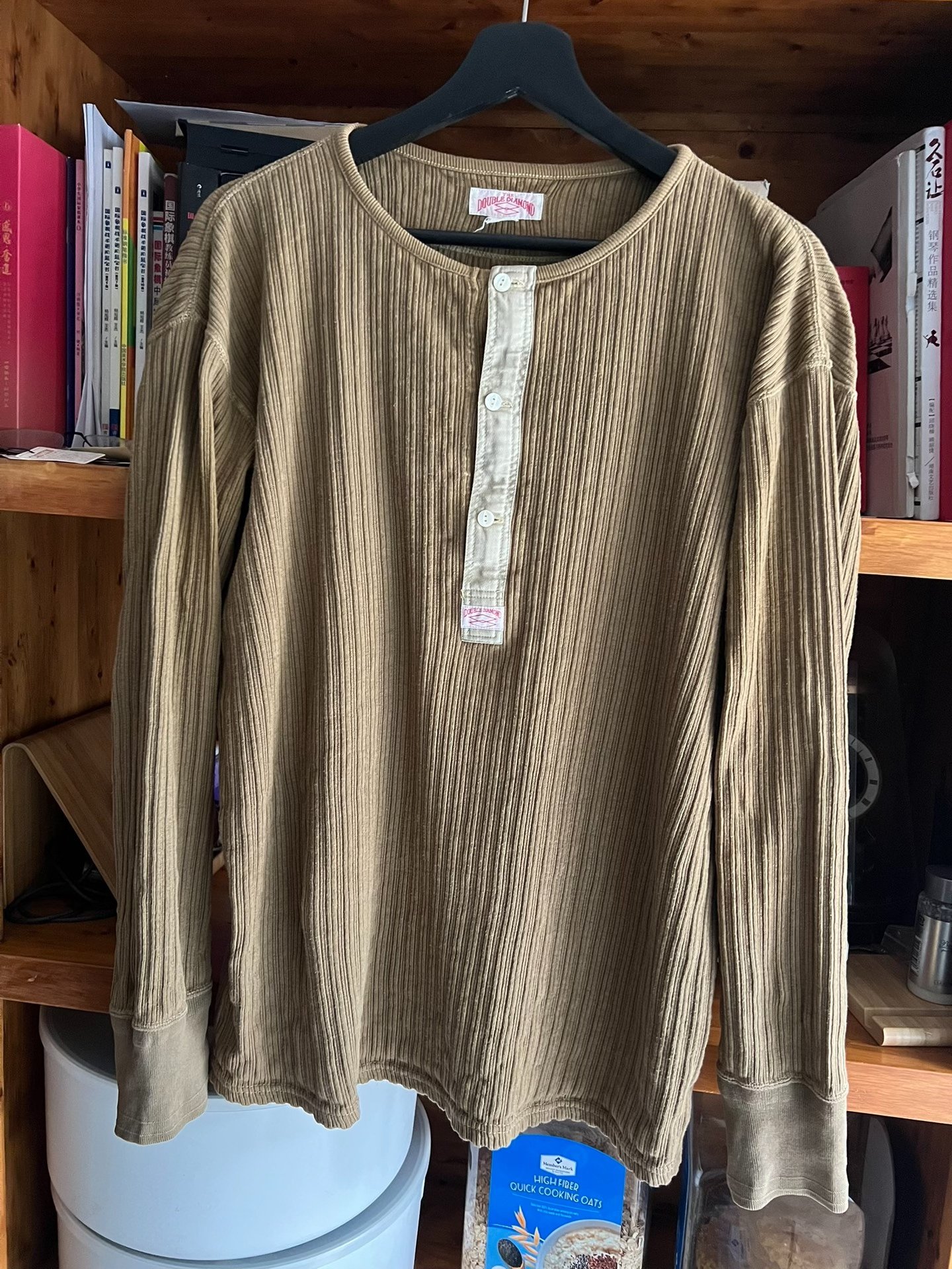 The Real McCoy Vintage Henley Long Sleeve T — detail