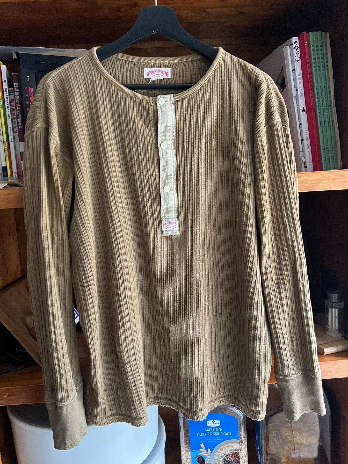 The Real McCoy Vintage Henley Long Sleeve T — front