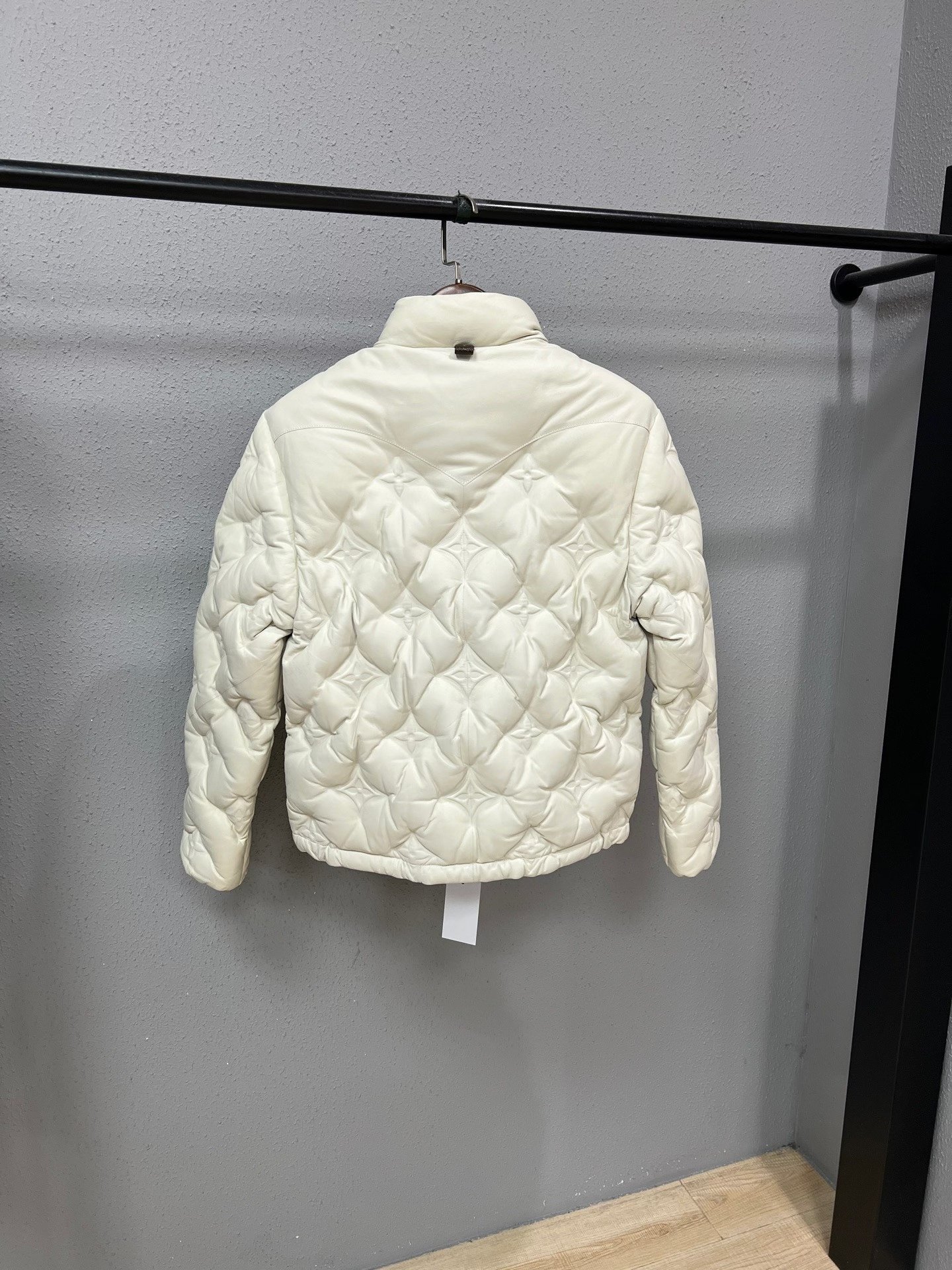 Louis Vuitton White Embossed Lambskin Down Jacket — front