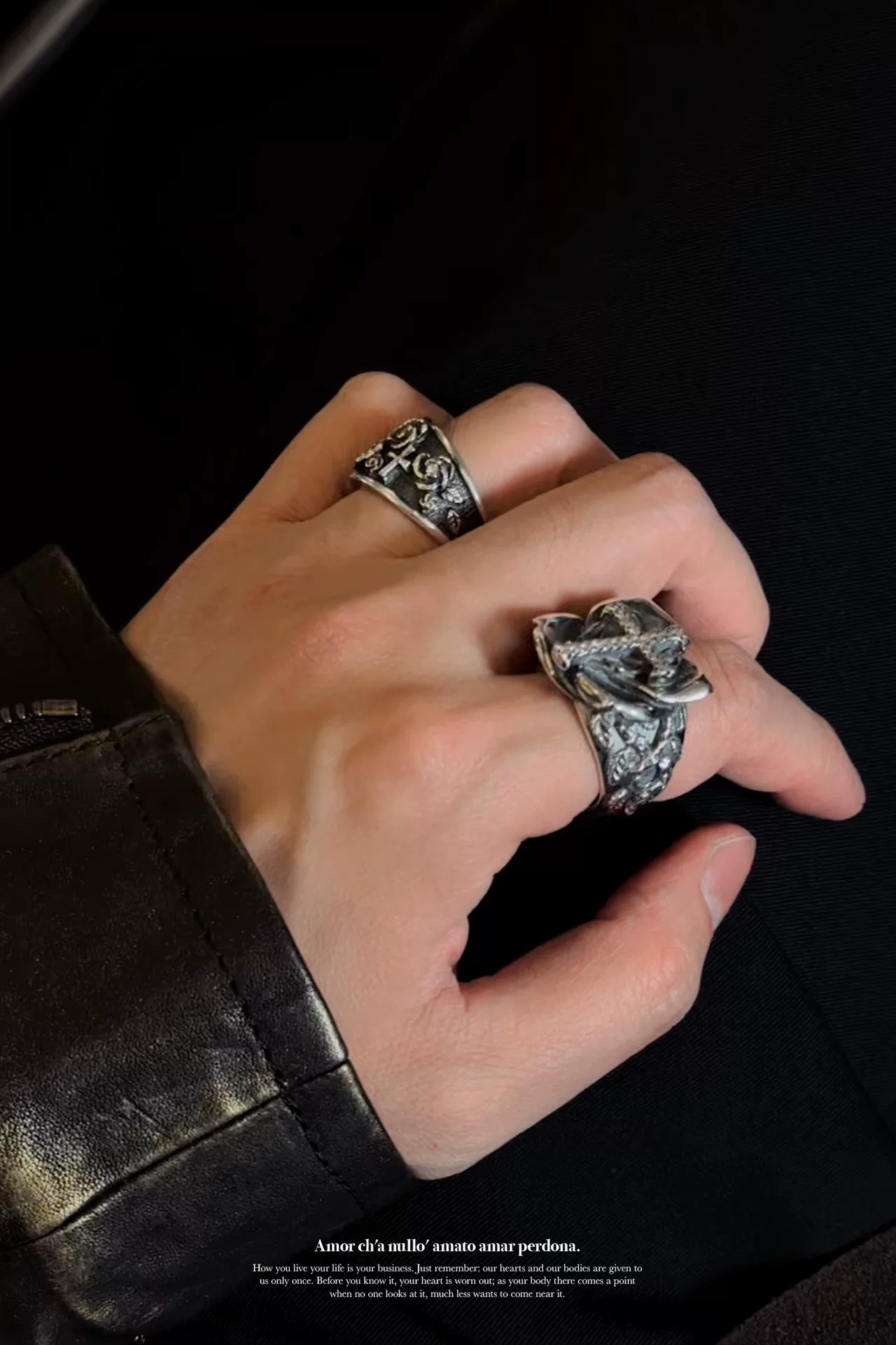 Yohji Yamamoto 25SS Gothic Silver Ring — back