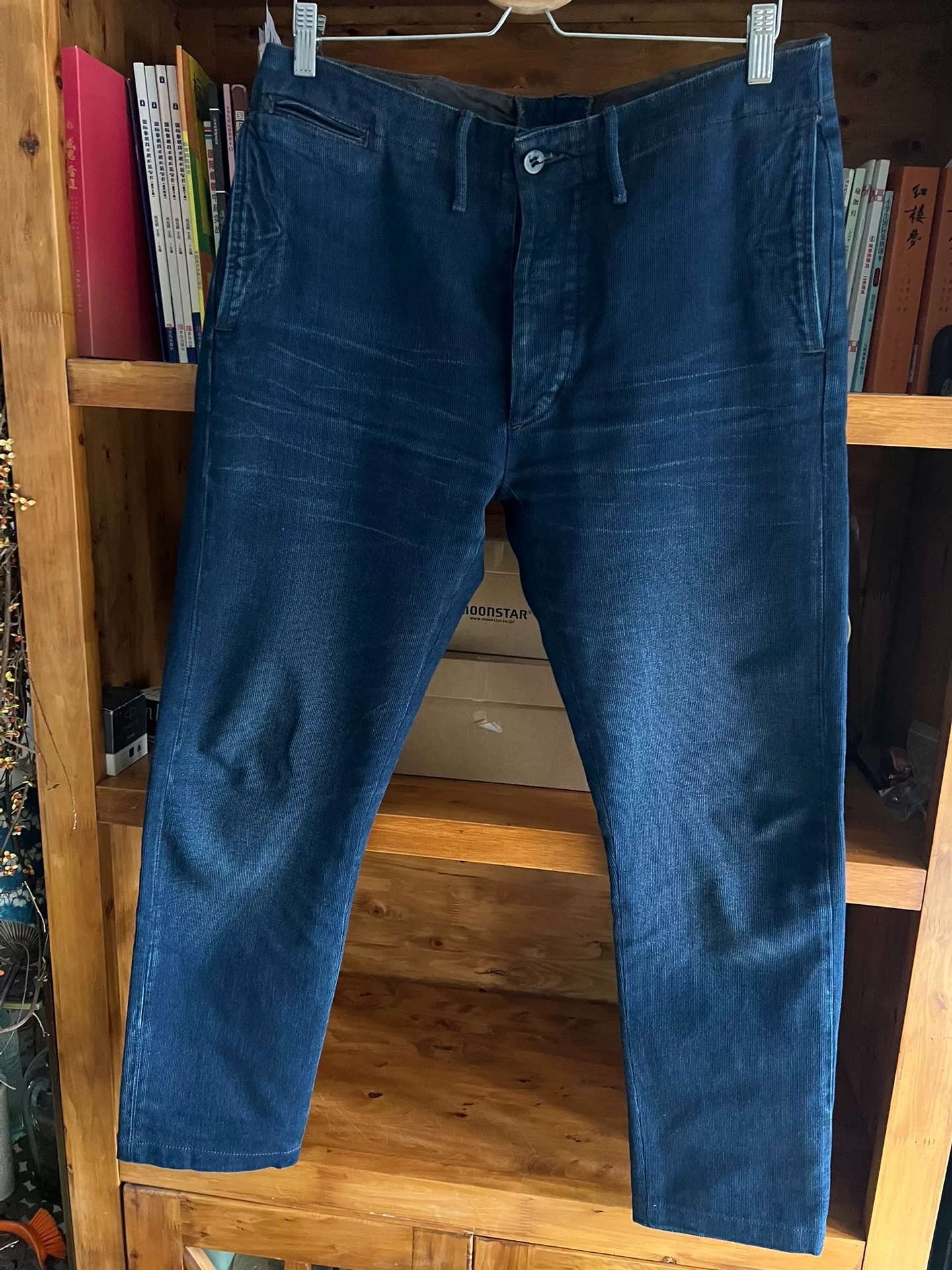 RRL Double RL Distressed Corduroy Officer Pants — detail