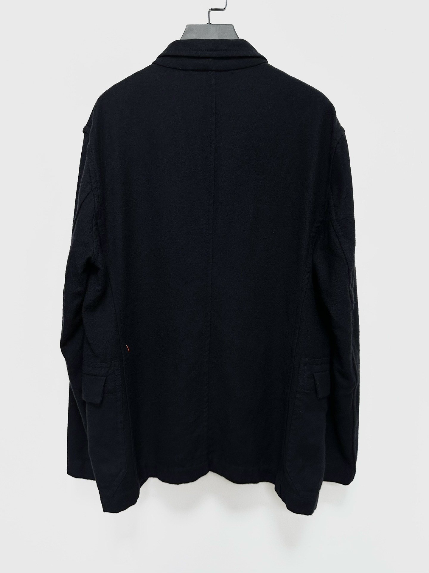 Casey Casey Wool Black Blue Coat — detail