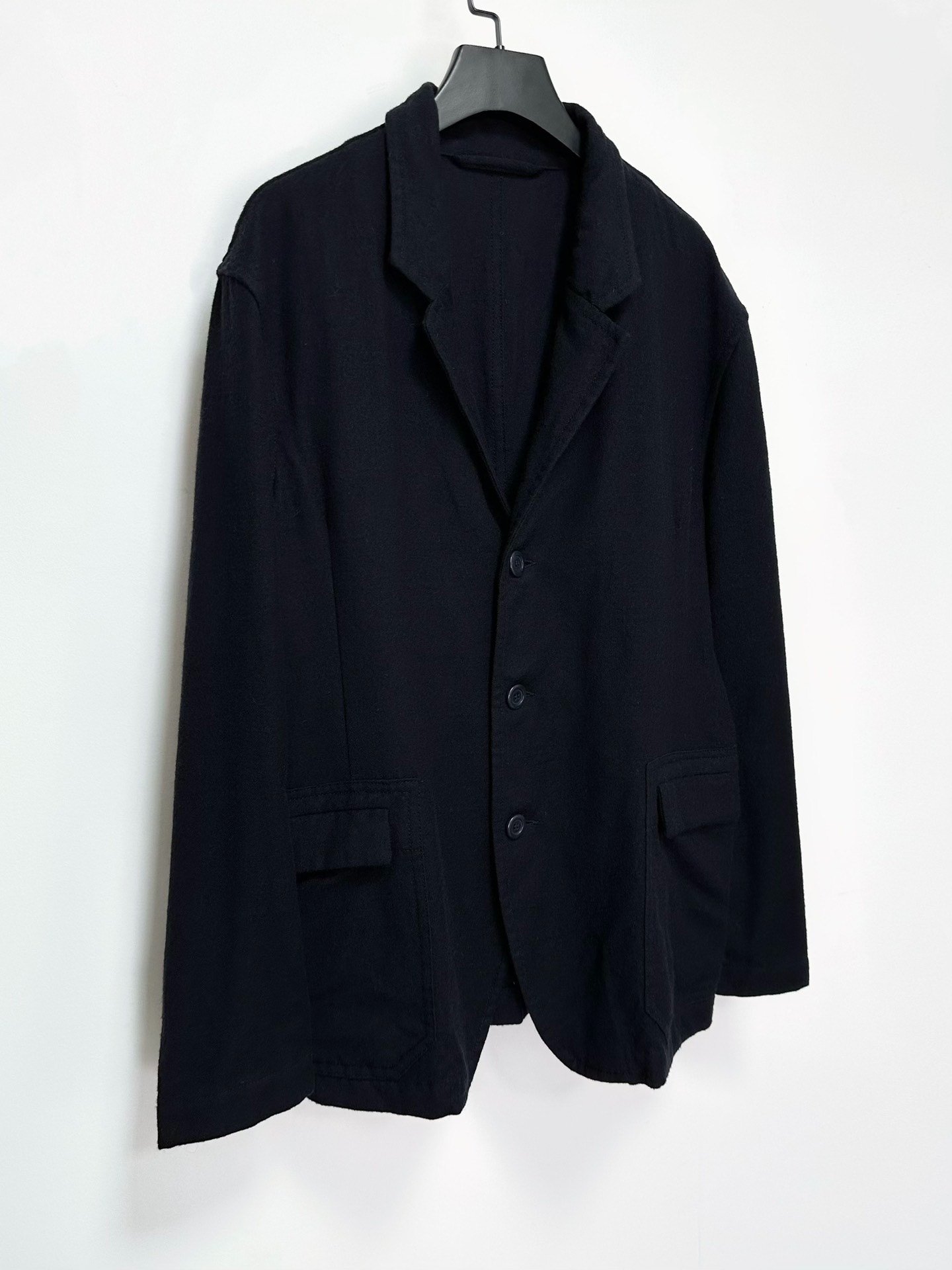 Casey Casey Wool Black Blue Coat — back