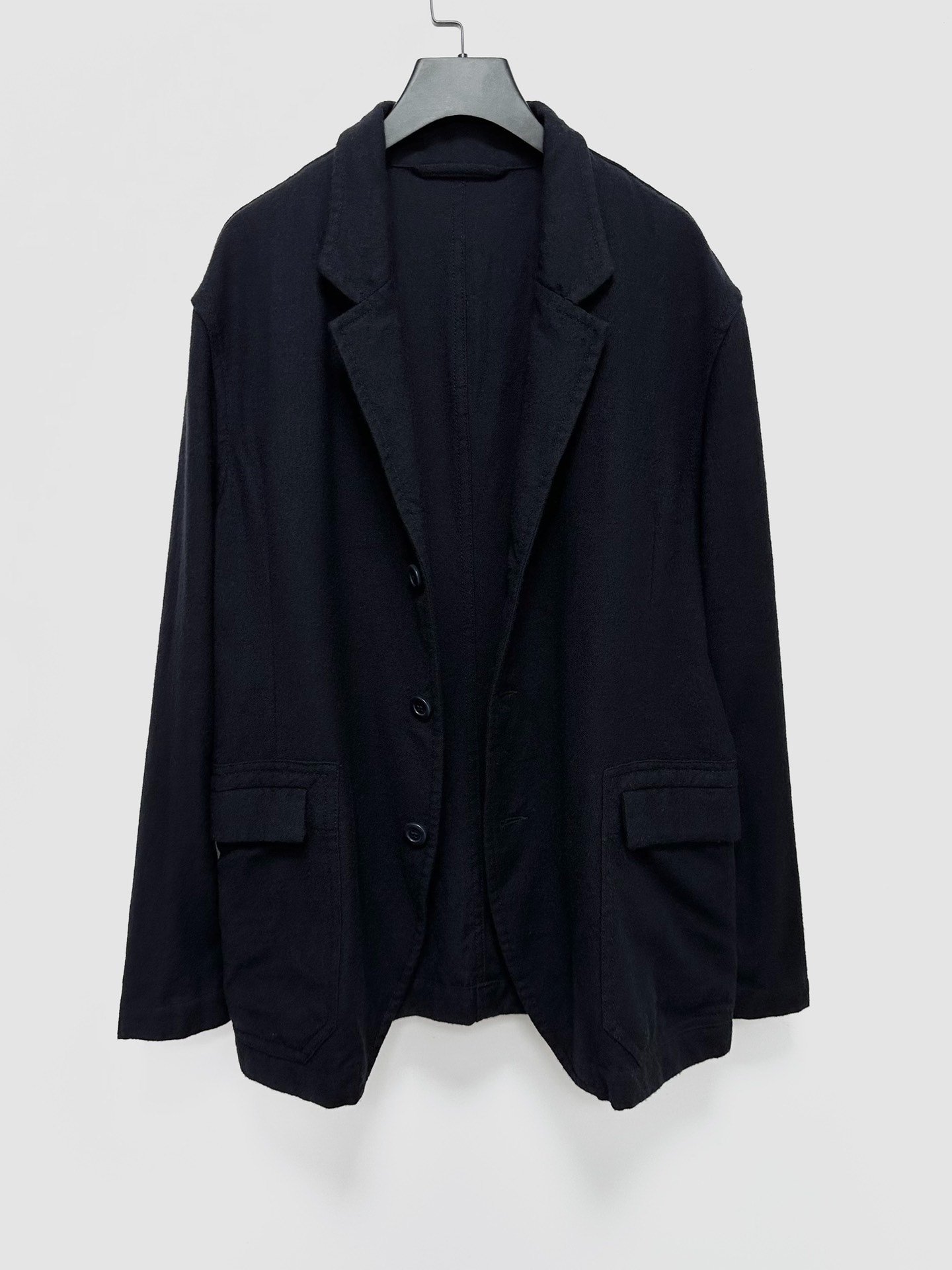 Casey Casey Wool Black Blue Coat — front