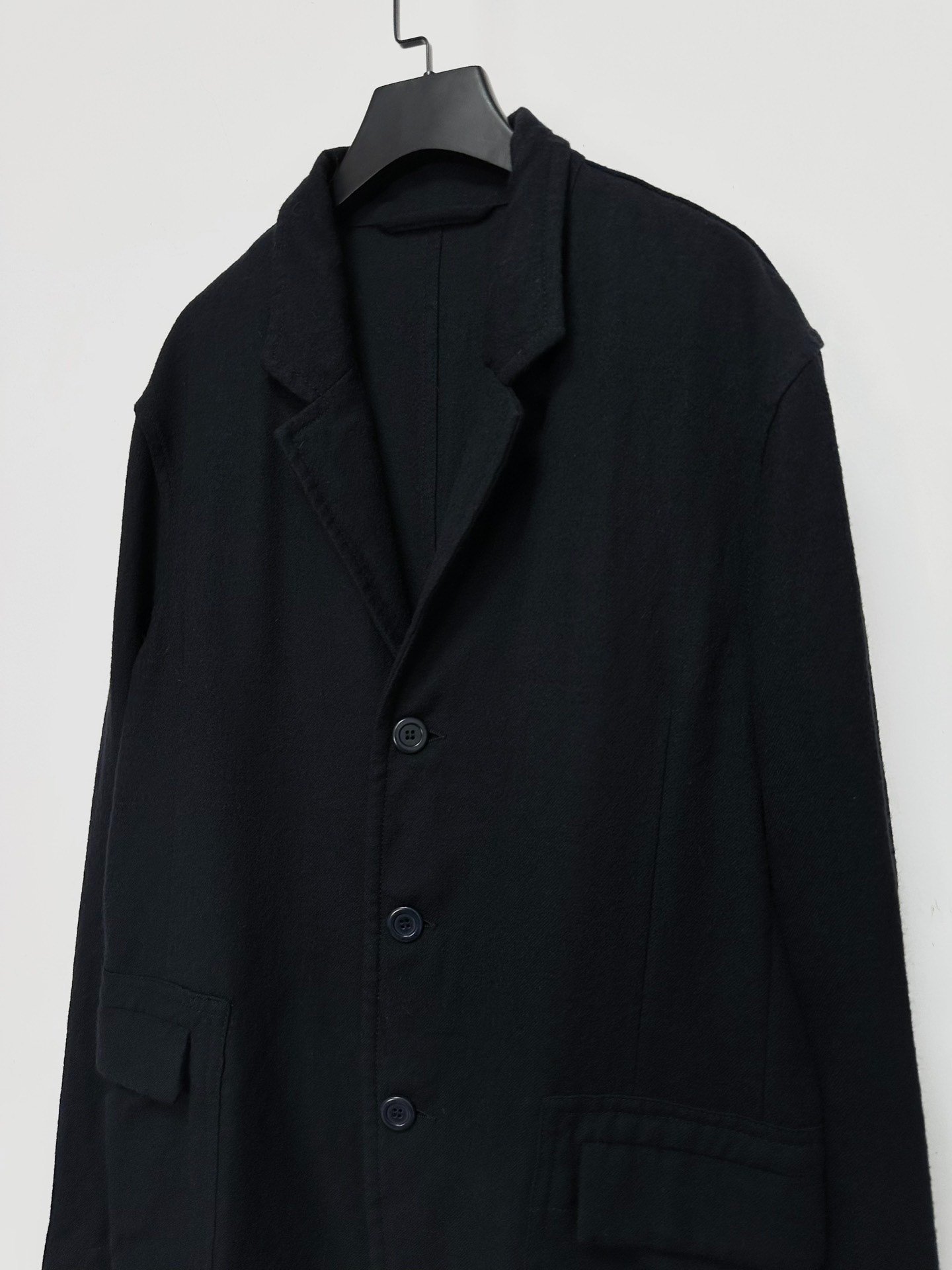 Casey Casey Wool Black Blue Coat — label