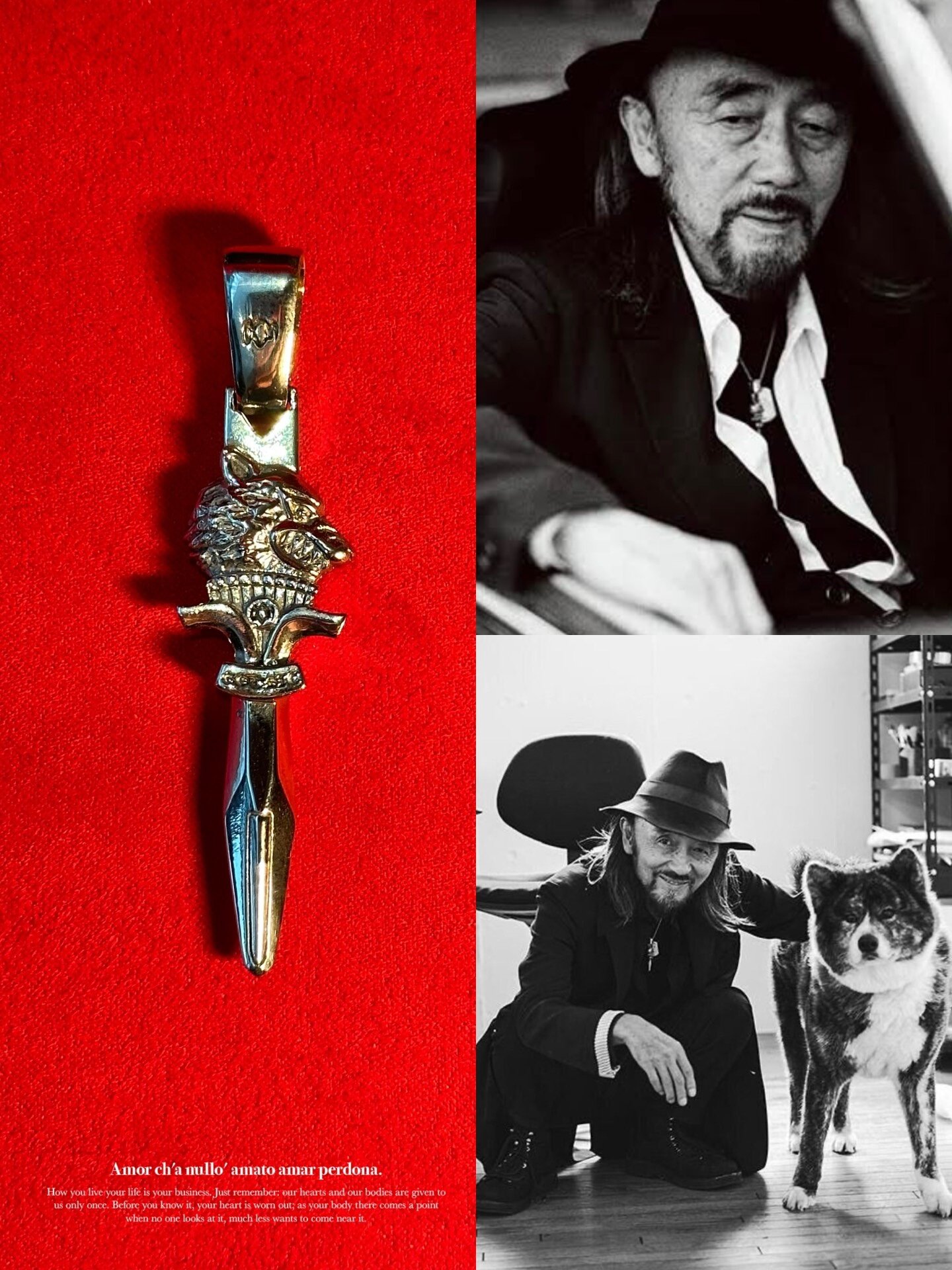 Yohji Wolf Head Blade Silver Pendant