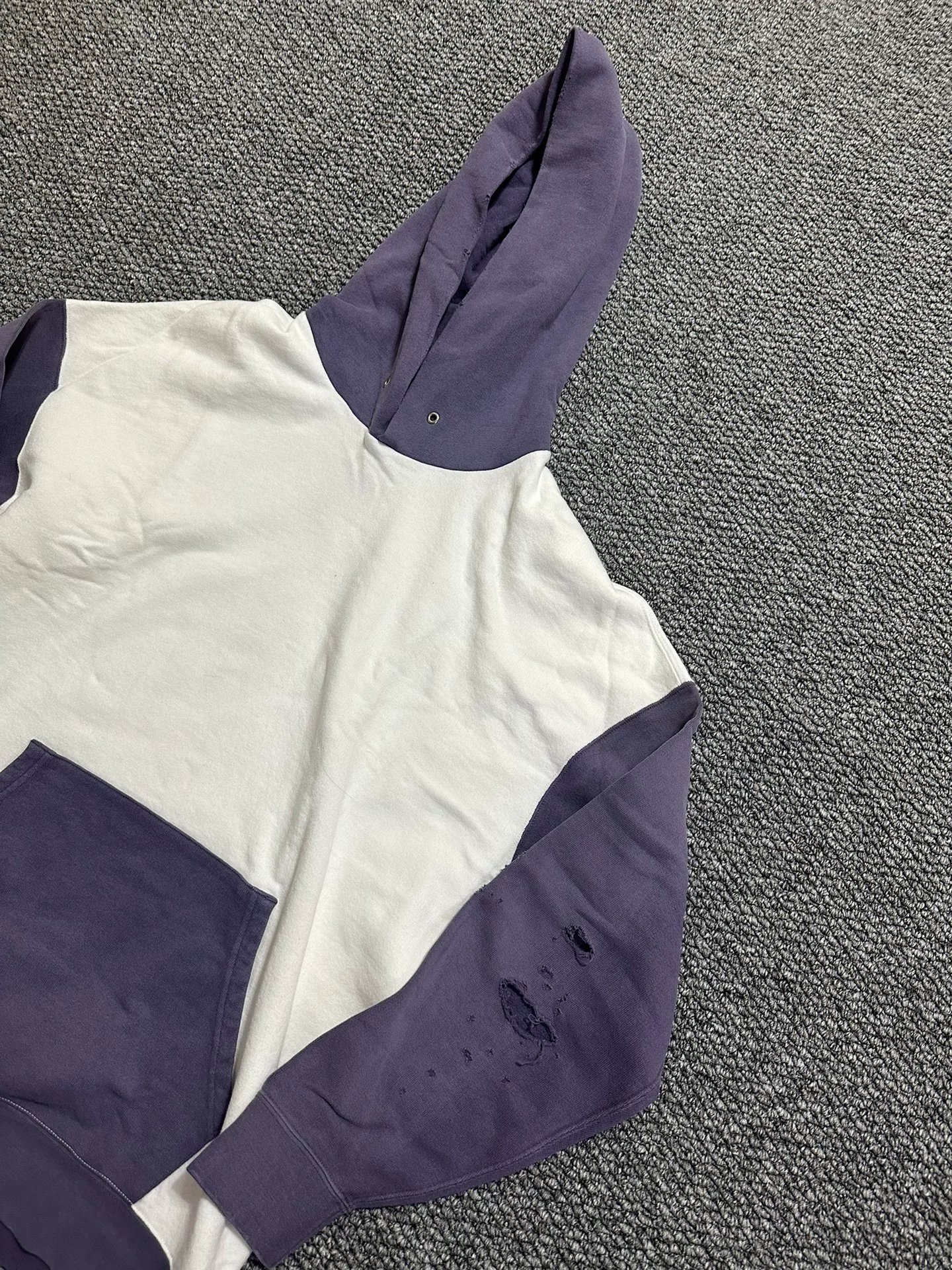 visvim Distressed Color-Blocked Jumbo Hoodie — front