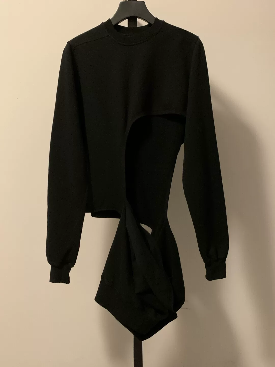 Rick Owens Black Asymmetrical Sweater
