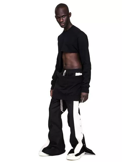 Rick Owens Black Asymmetrical Sweater — front