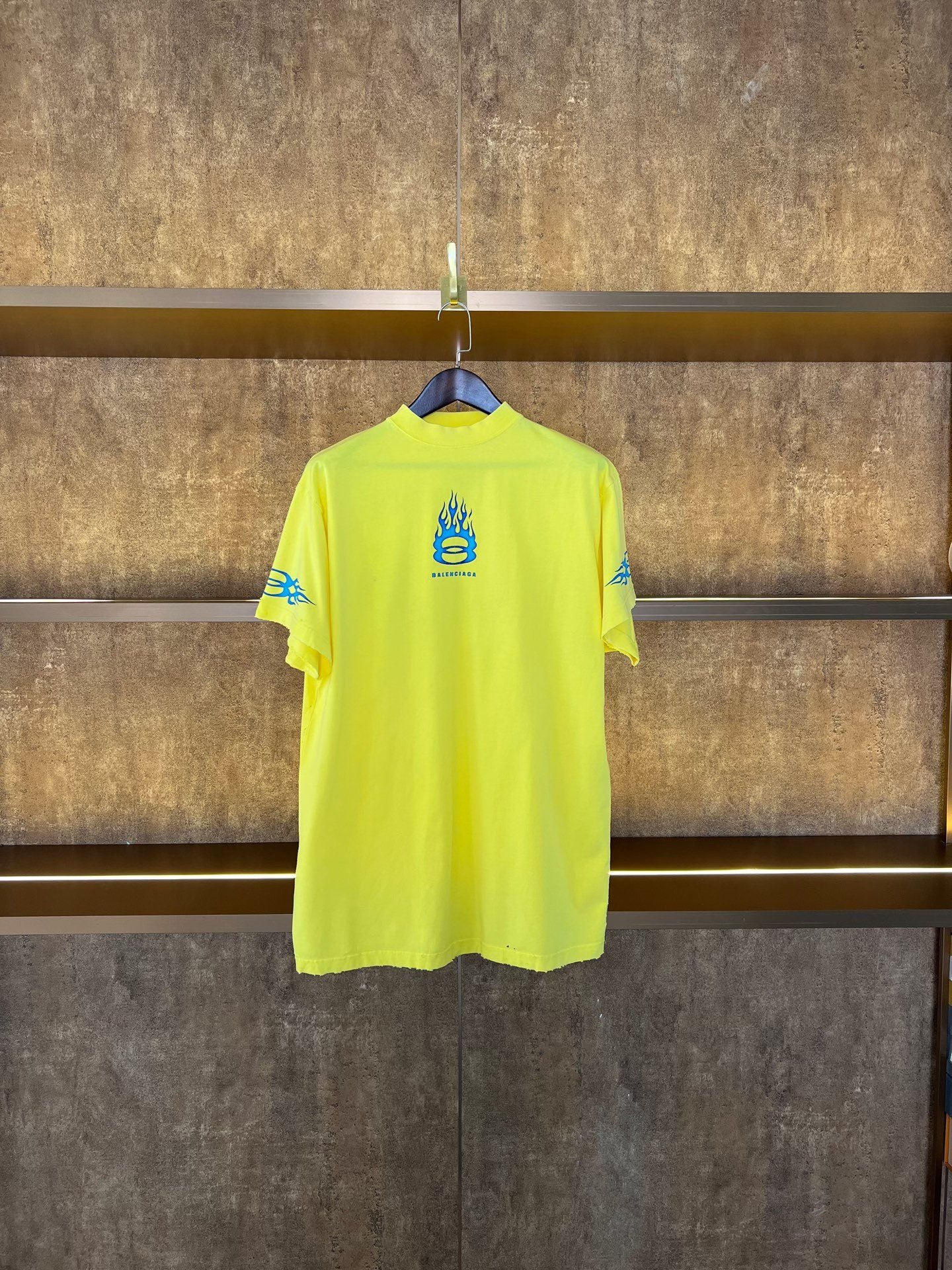 Balenciaga Yellow Flame Short-Sleeve Shirt