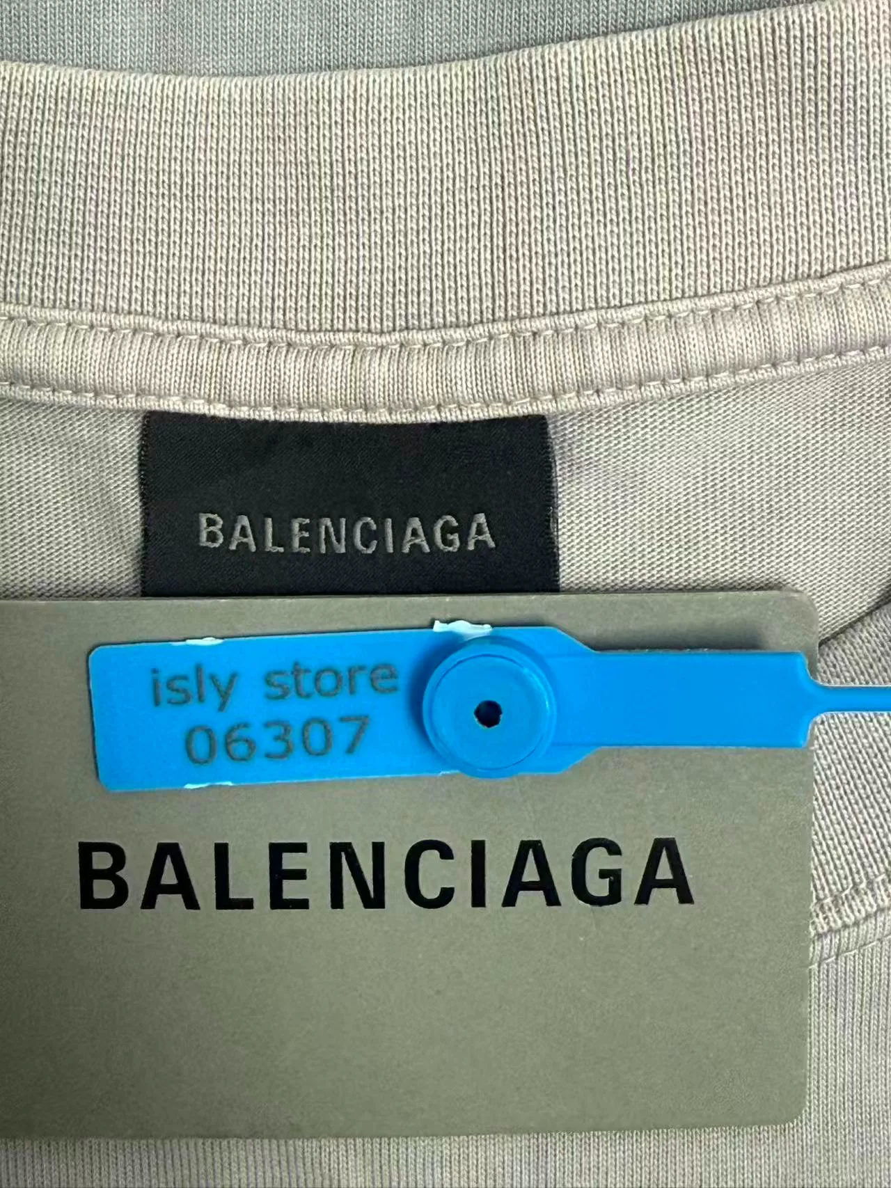 Balenciaga Gray Crew Neck T-Shirt — back