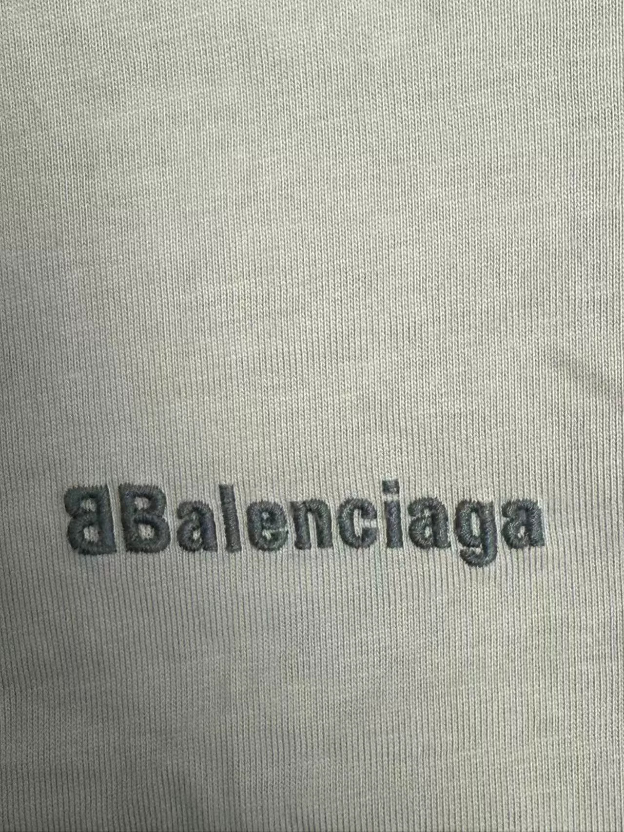 Balenciaga Gray Crew Neck T-Shirt — detail