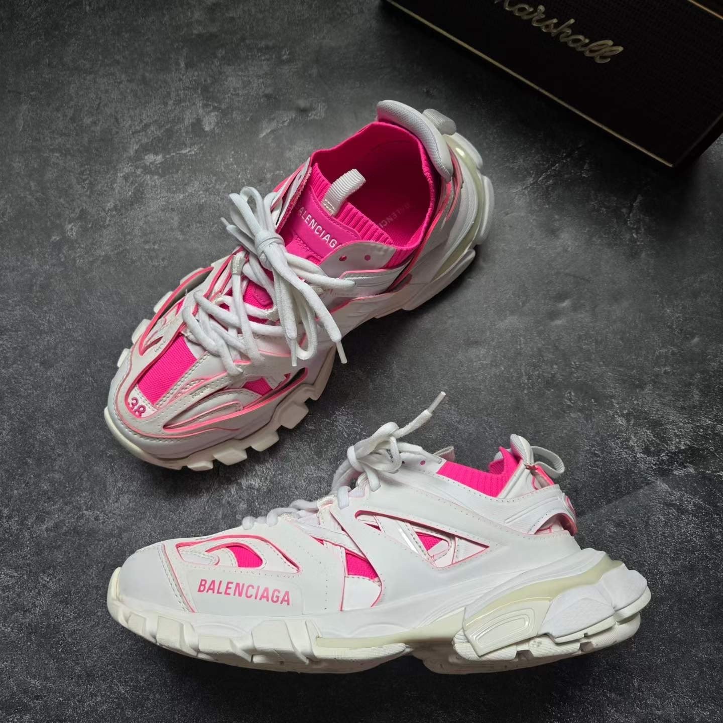 Balenciaga Track White Pink Sneakers — back