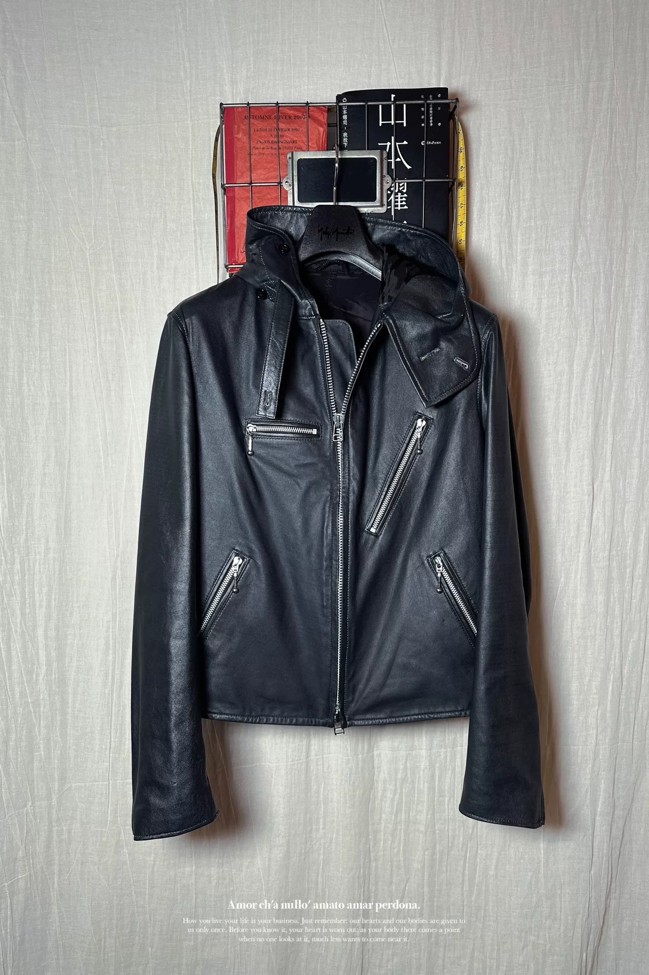 Yohji Yamamoto 18ss Sheepskin Hooded Jacket — front