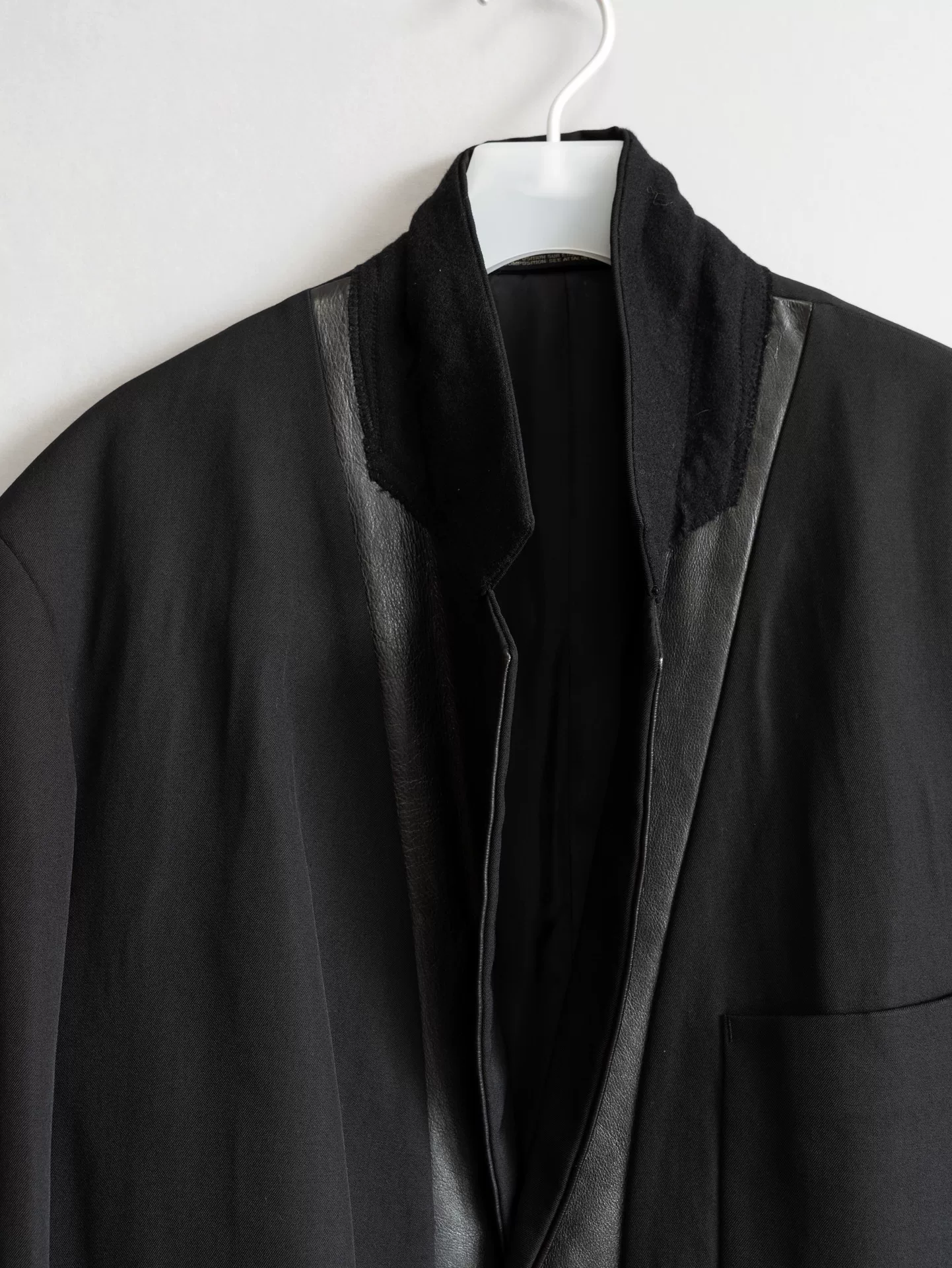 Yohji Yamamoto 96AW Patchwork Wool Coat — label