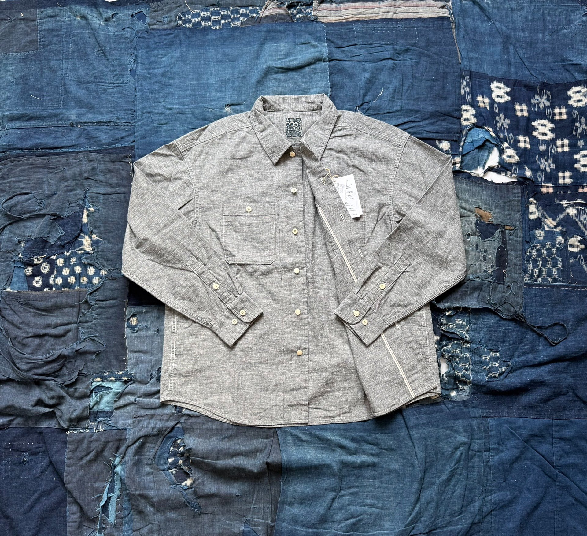 VISVIM 26SS Gray Chambray L/S Shirt — front