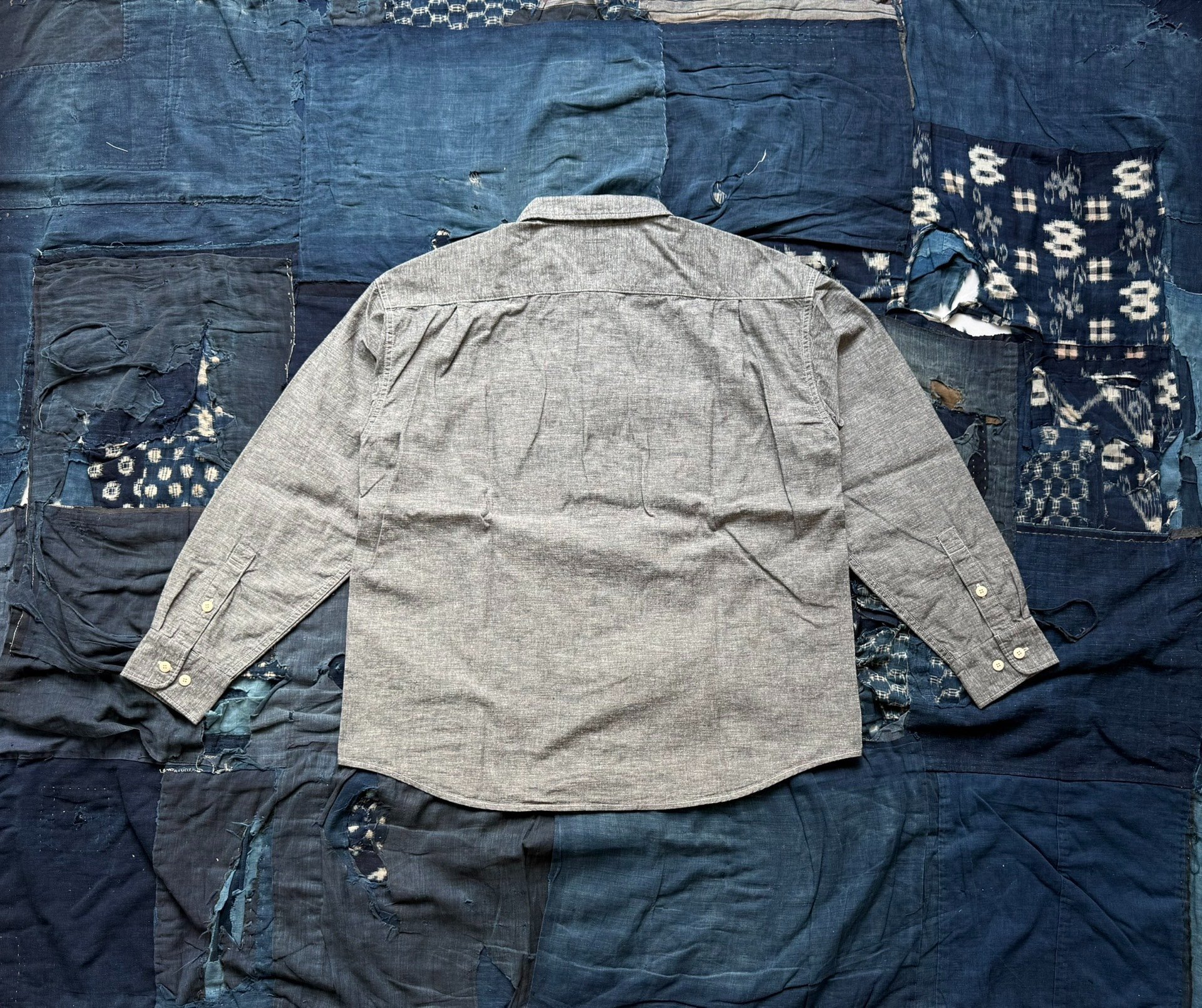 VISVIM 26SS Gray Chambray L/S Shirt — detail