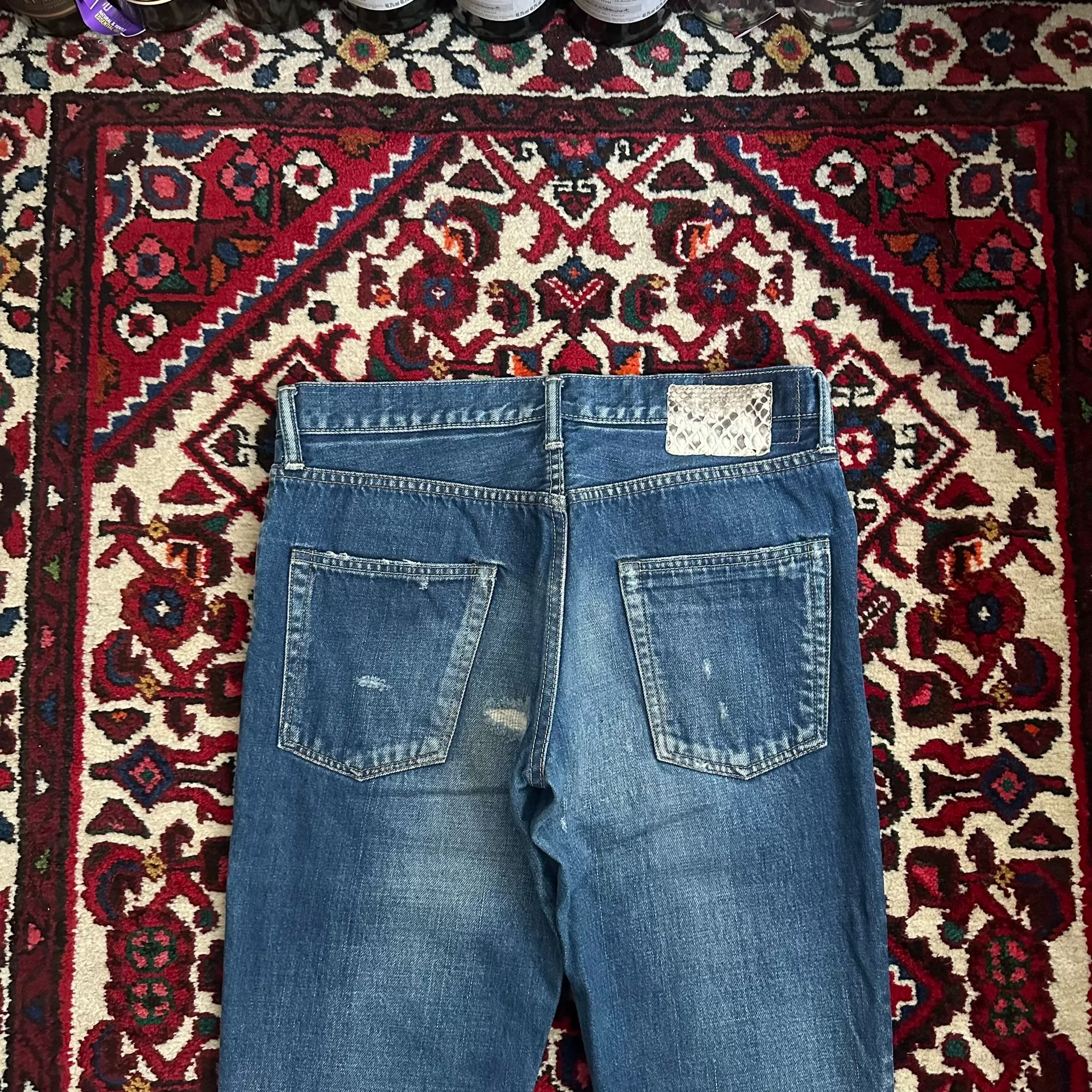 visvim 10AW Yellow Mud Wash Jeans — label