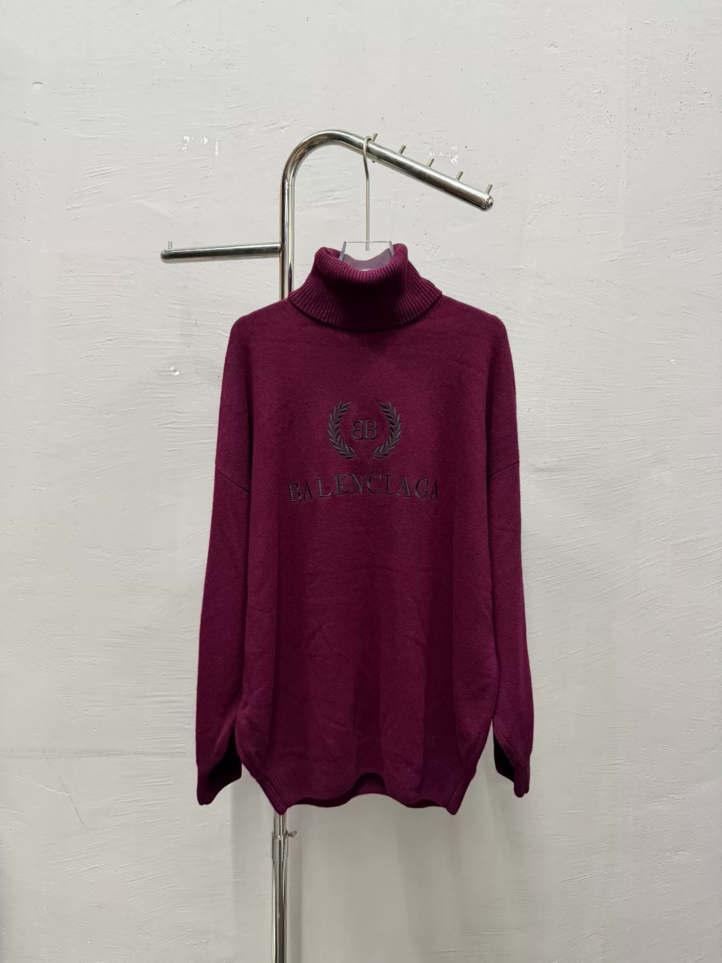 Balenciaga Bordeaux Red Turtleneck Sweater S