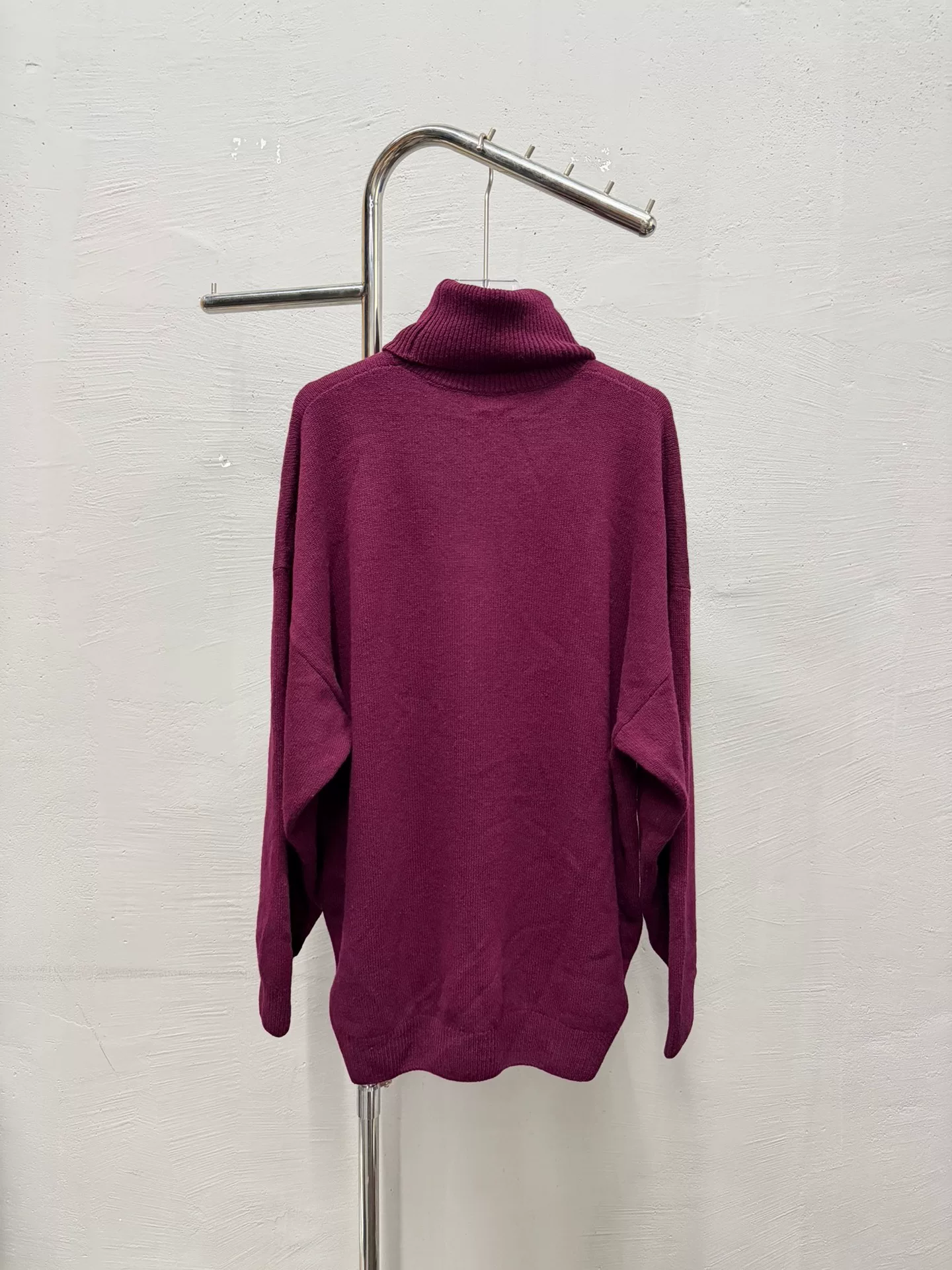 Balenciaga Bordeaux Red Turtleneck Sweater S — detail