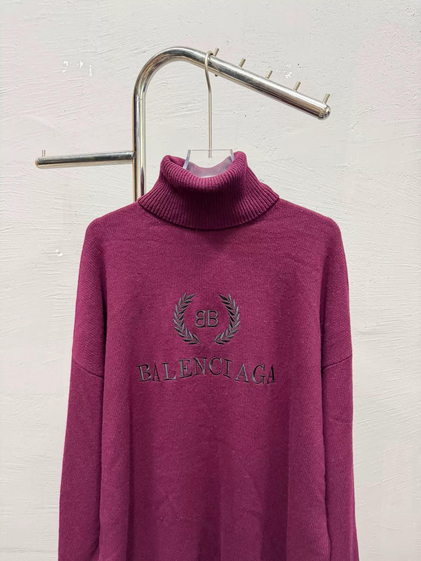 Balenciaga Bordeaux Red Turtleneck Sweater S — front
