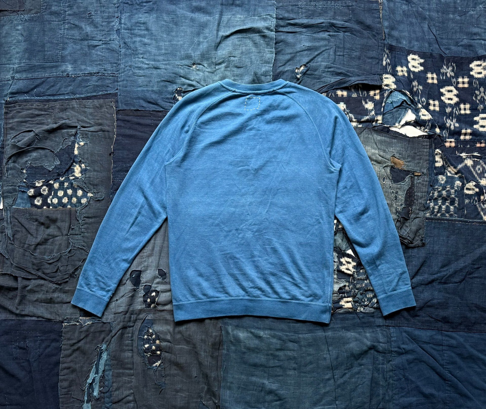 visvim 16ss Indigo Raglan Henley GIZA — front