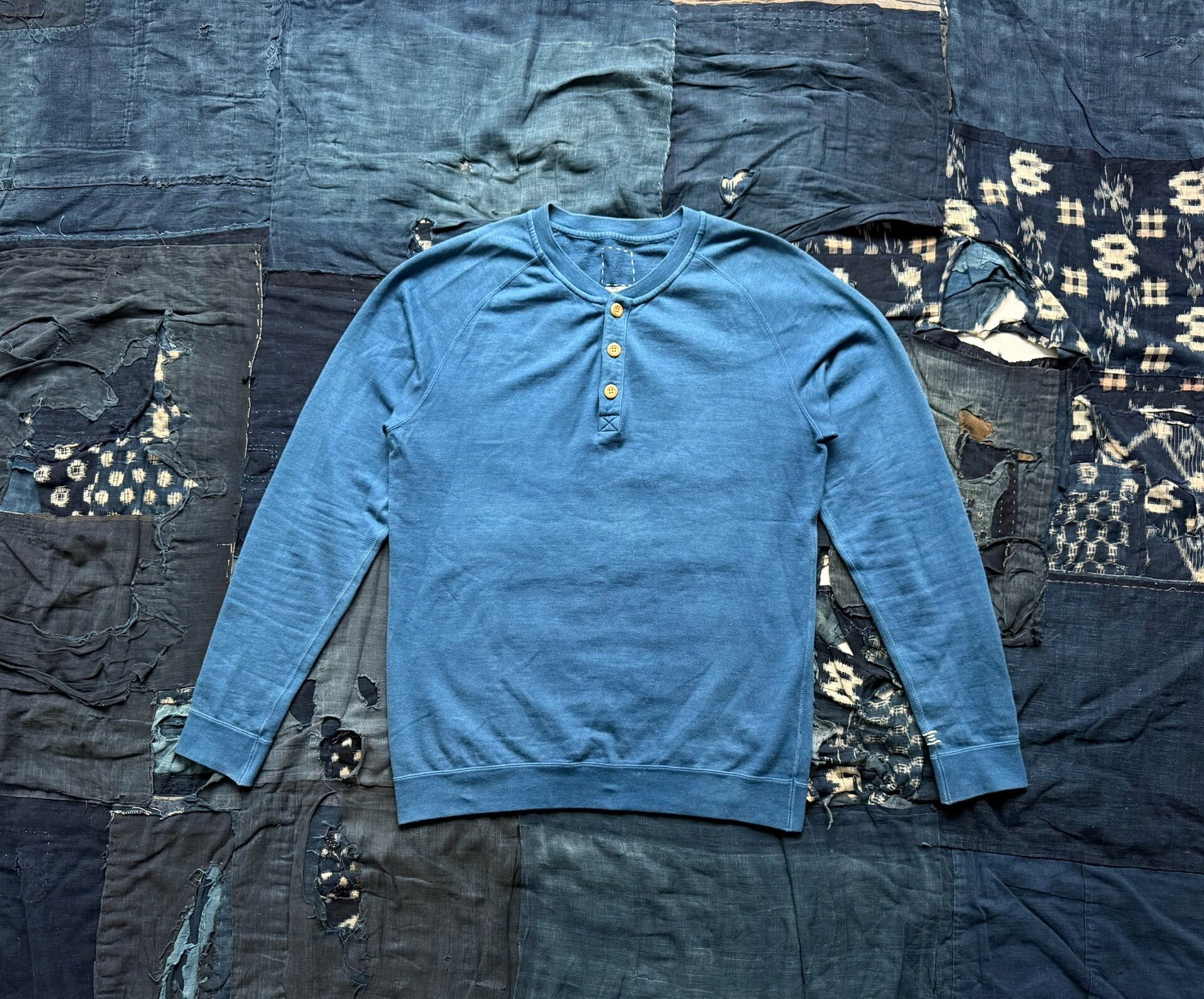 visvim 16ss Indigo Raglan Henley GIZA