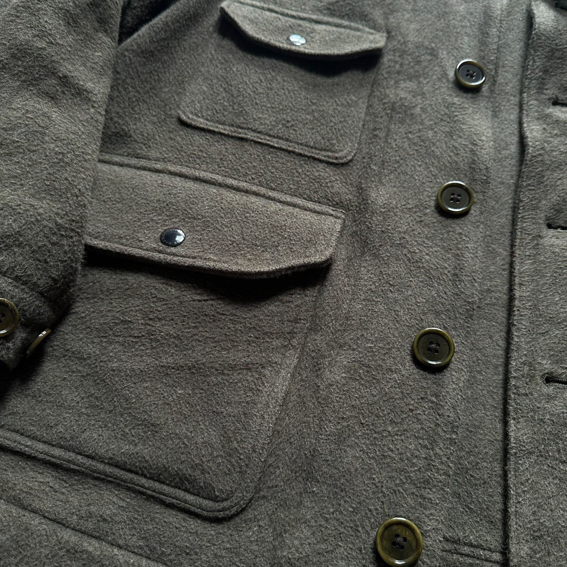ORGUEIL Olive Green Blanket Jacket — front