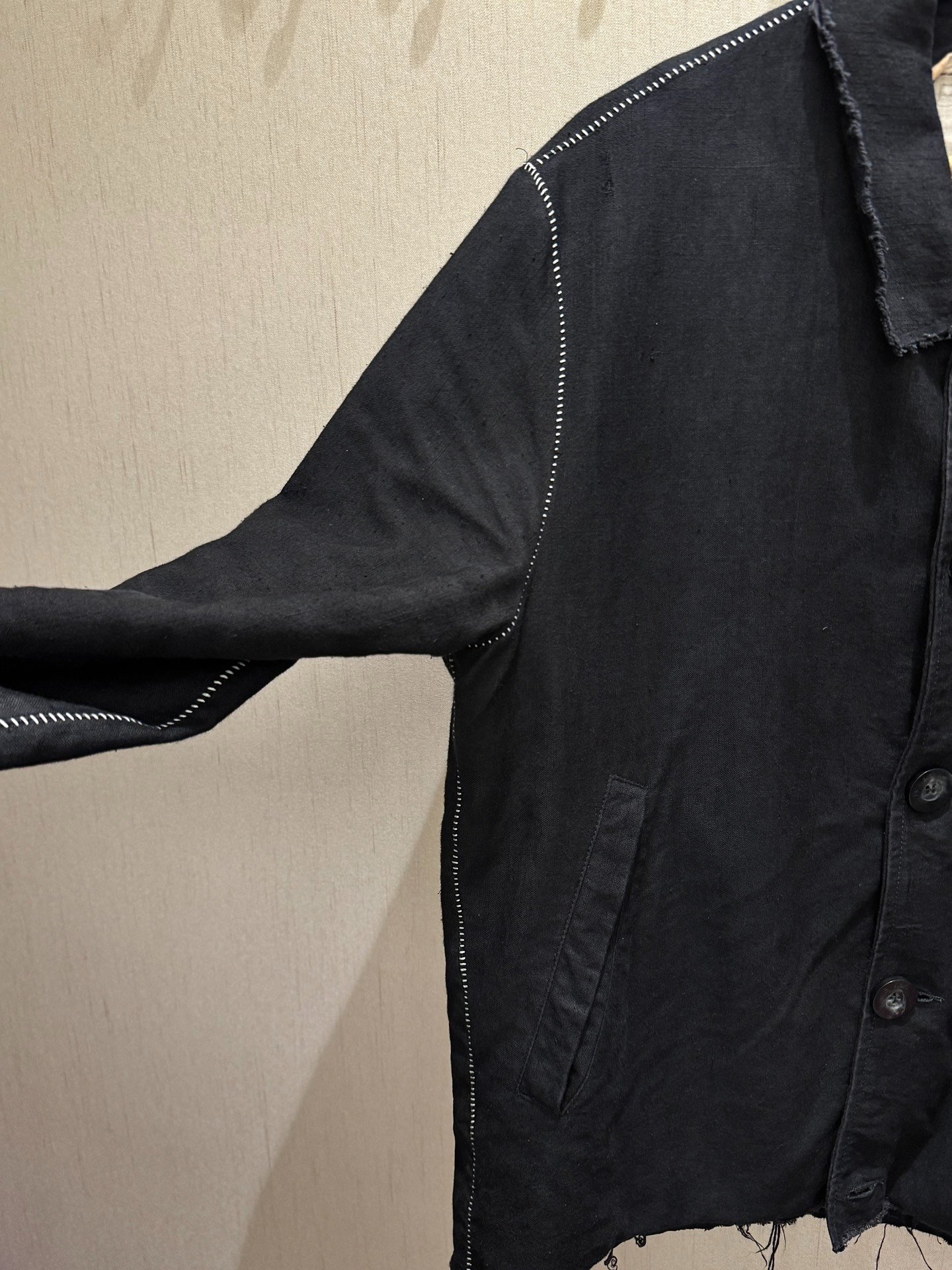 By Walid Washed Antique Linen Jacket — back