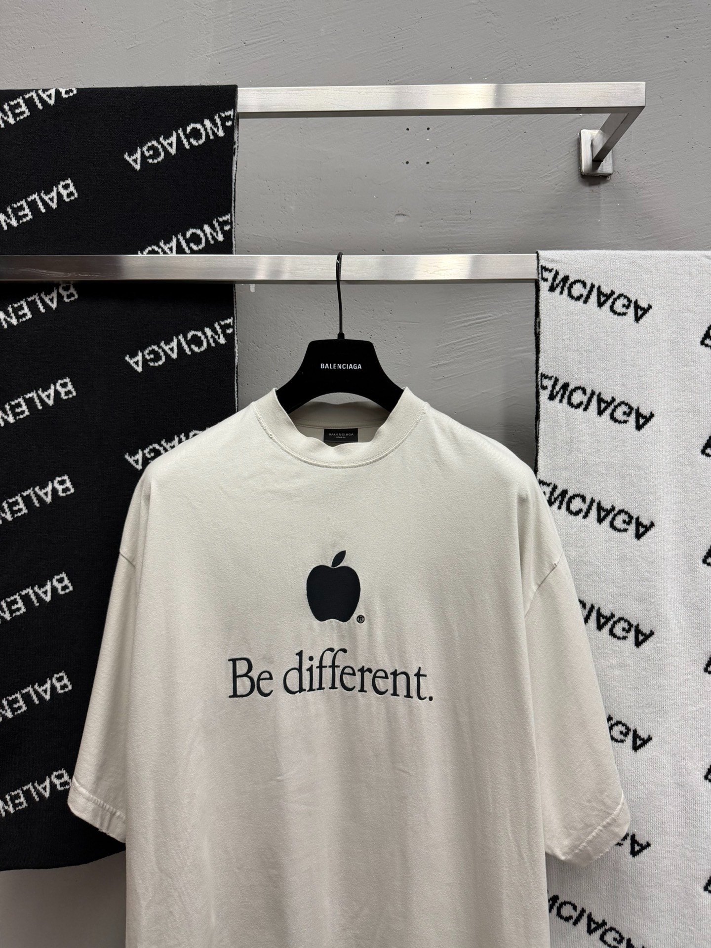 Balenciaga Apple Logo Short-Sleeve T-Shirt — front