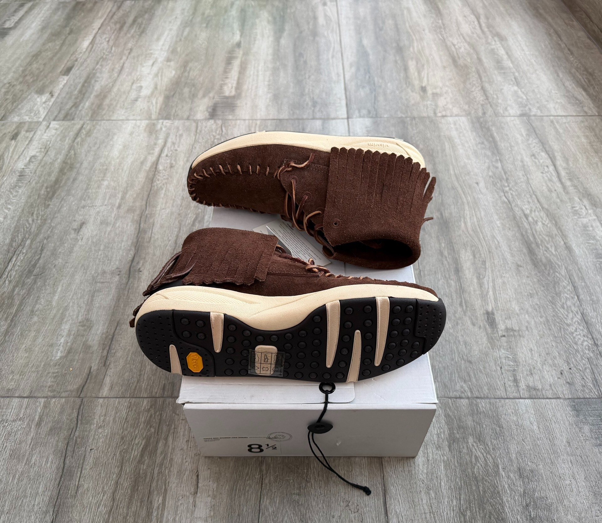 Visvim Yucca Moc Shaman Veg Suede — label