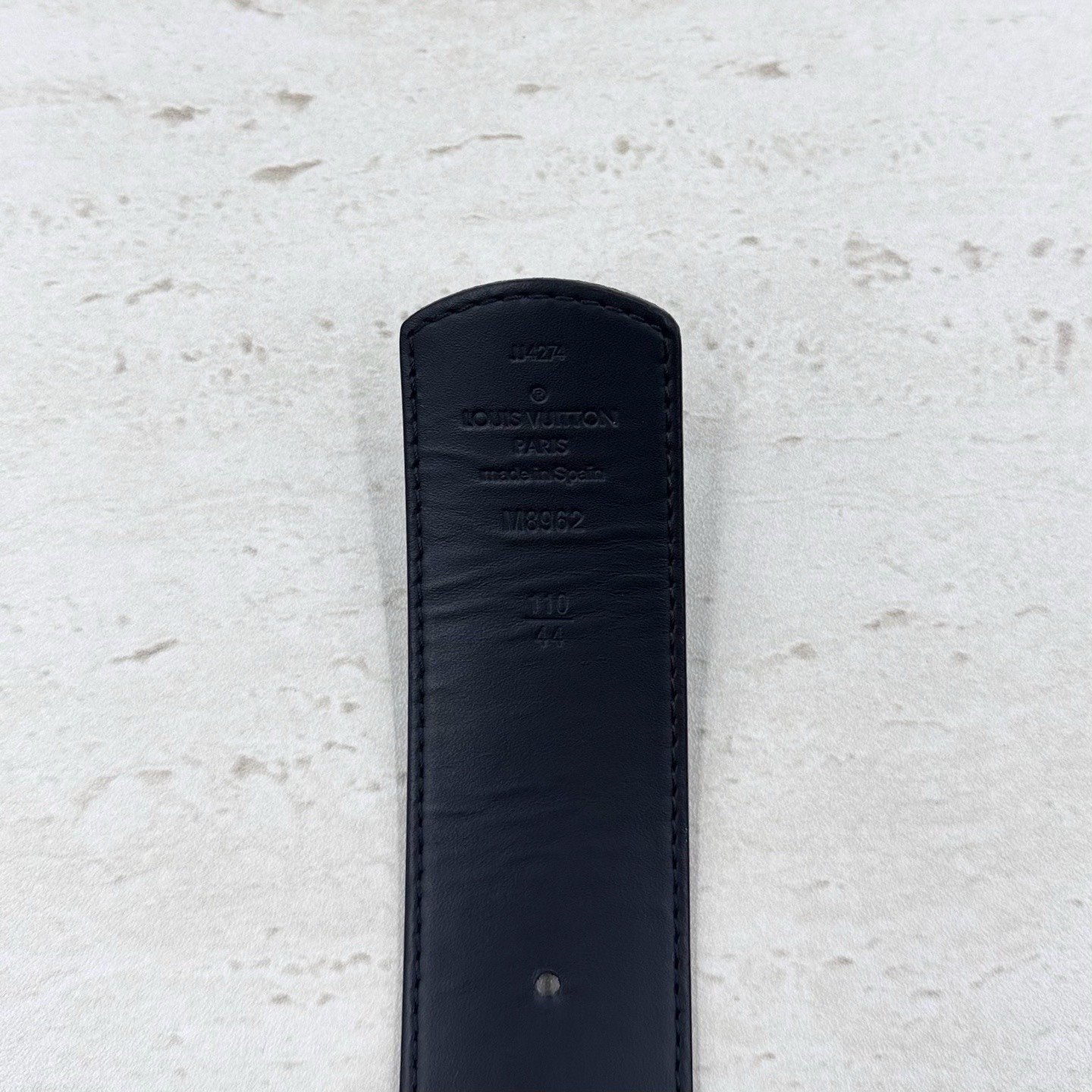 Louis Vuitton LV Initiales Monogram Leather Belt — label