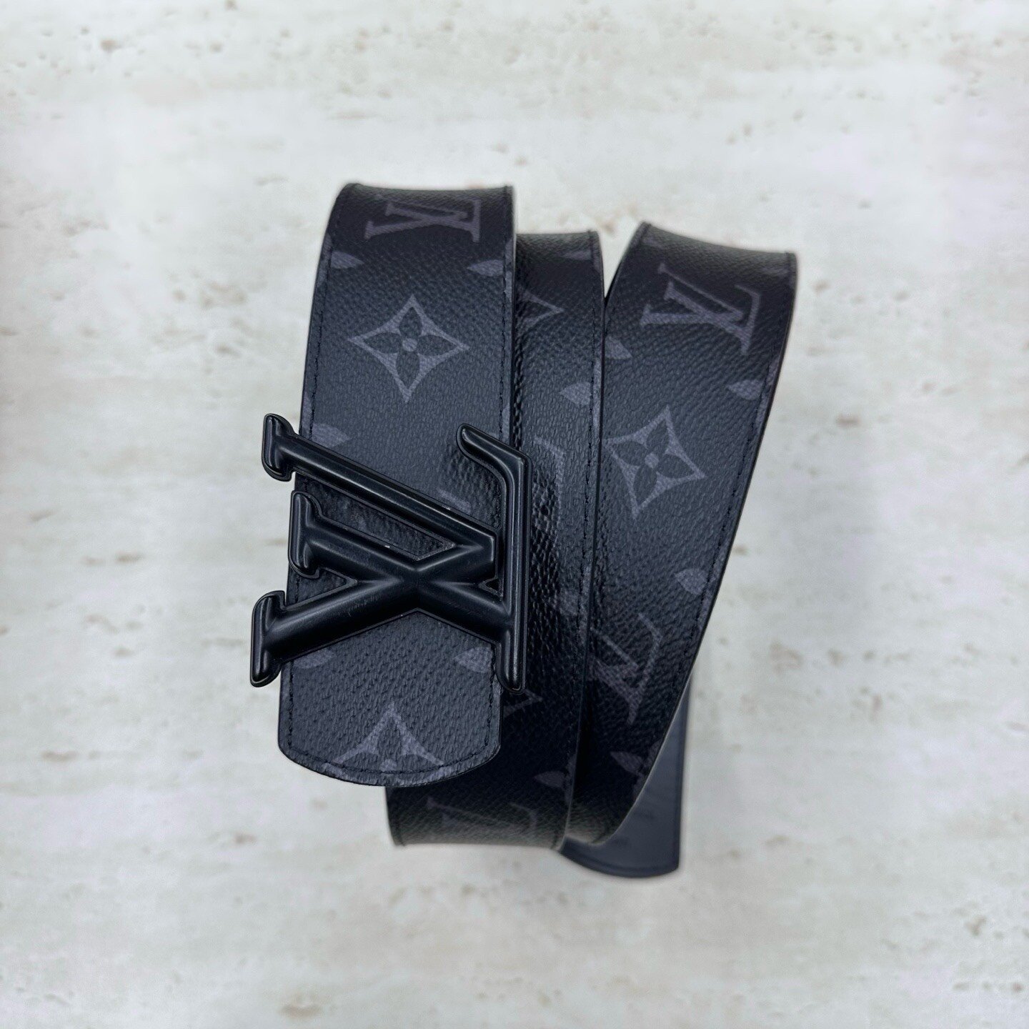 Louis Vuitton LV Initiales Monogram Leather Belt — front