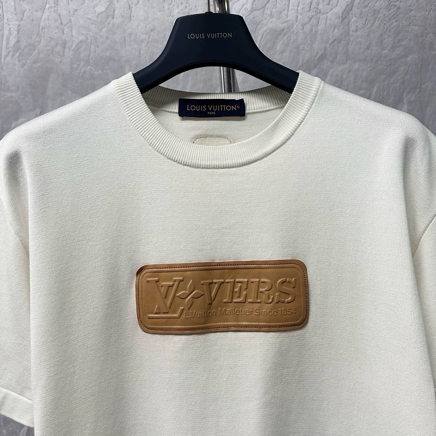 Louis Vuitton SS25 Embossed Patch Knit Top — detail