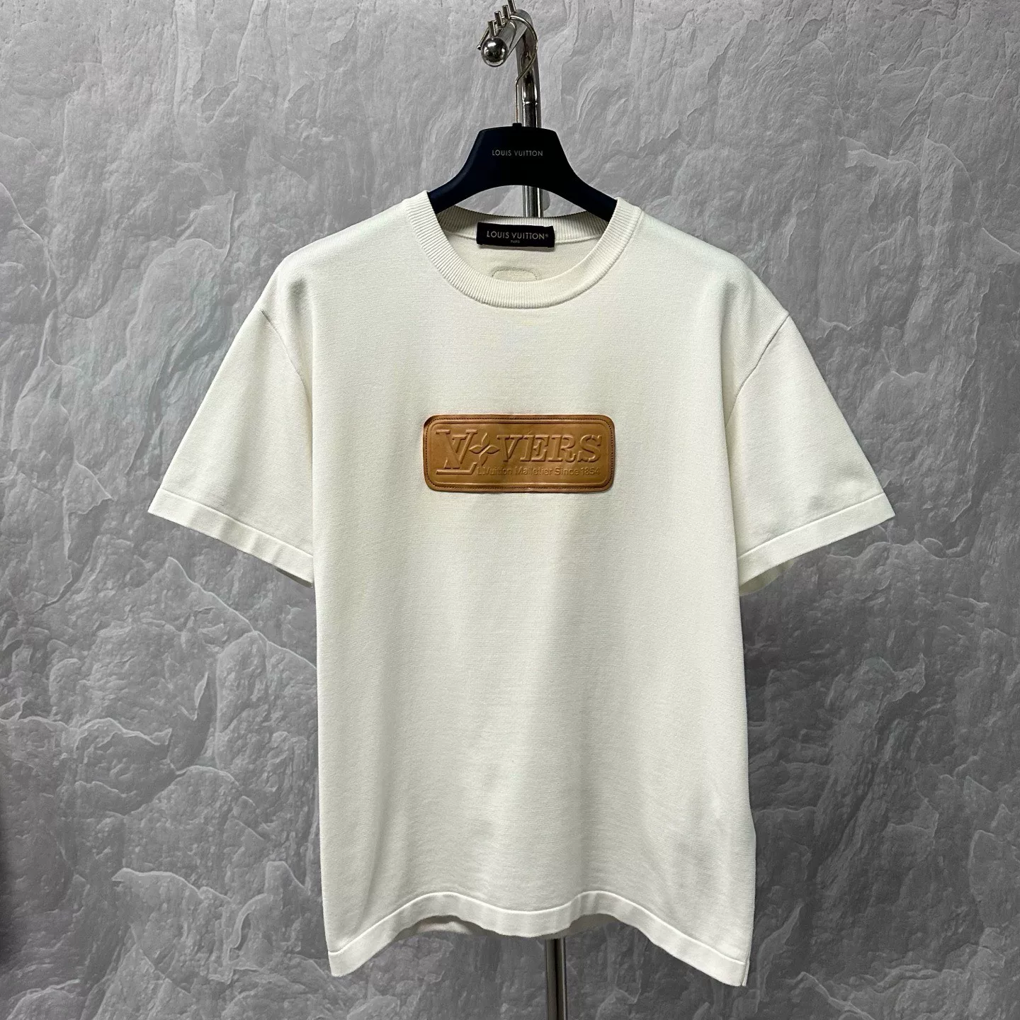 Louis Vuitton SS25 Embossed Patch Knit Top — front
