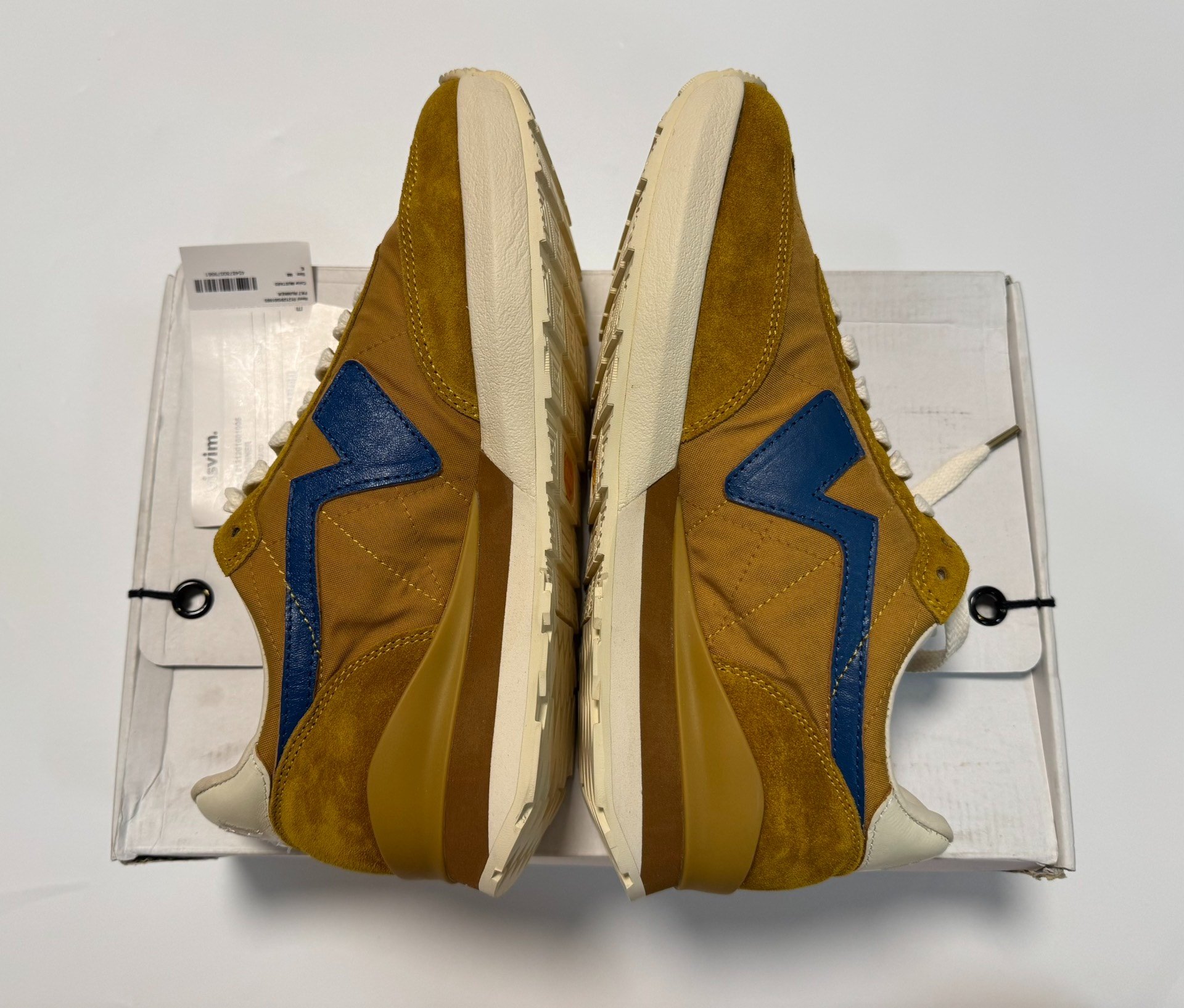 Visvim FKT RUNNER Mustard Retro Sneakers — detail