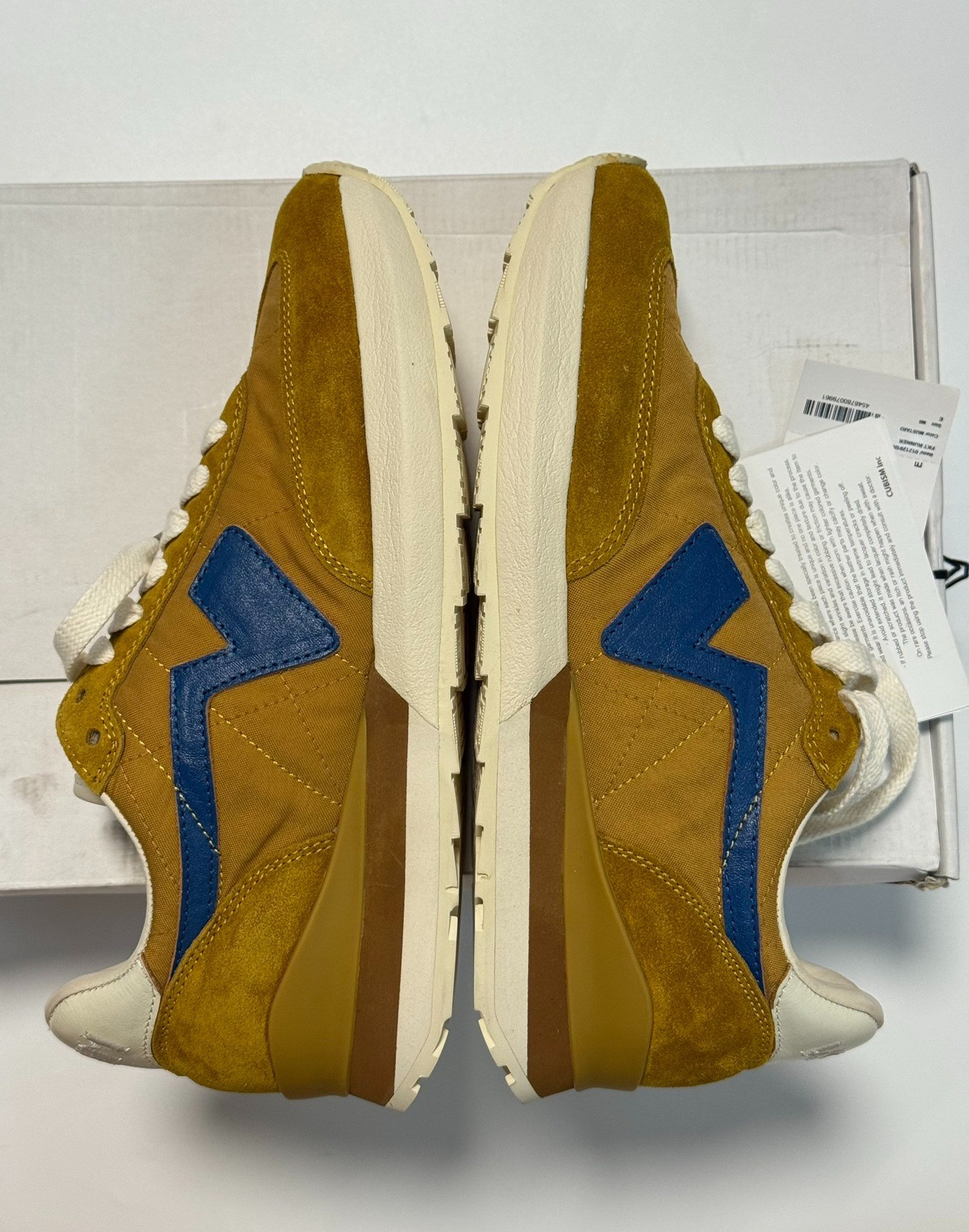 Visvim FKT RUNNER Mustard Retro Sneakers — label