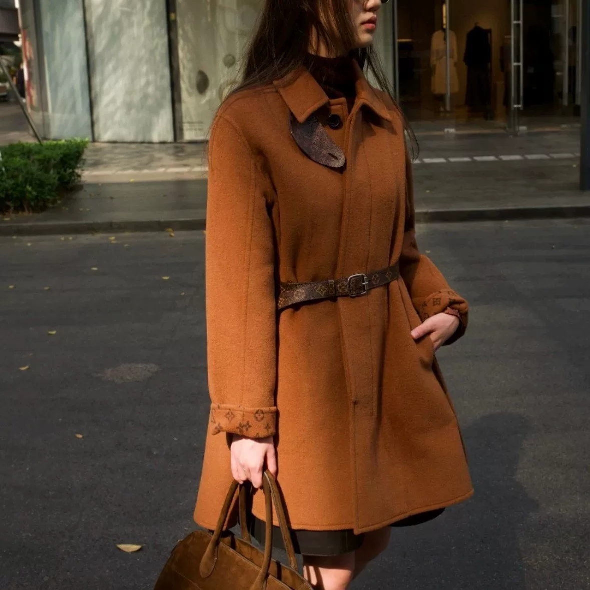 Louis Vuitton Belted Monogram Coat