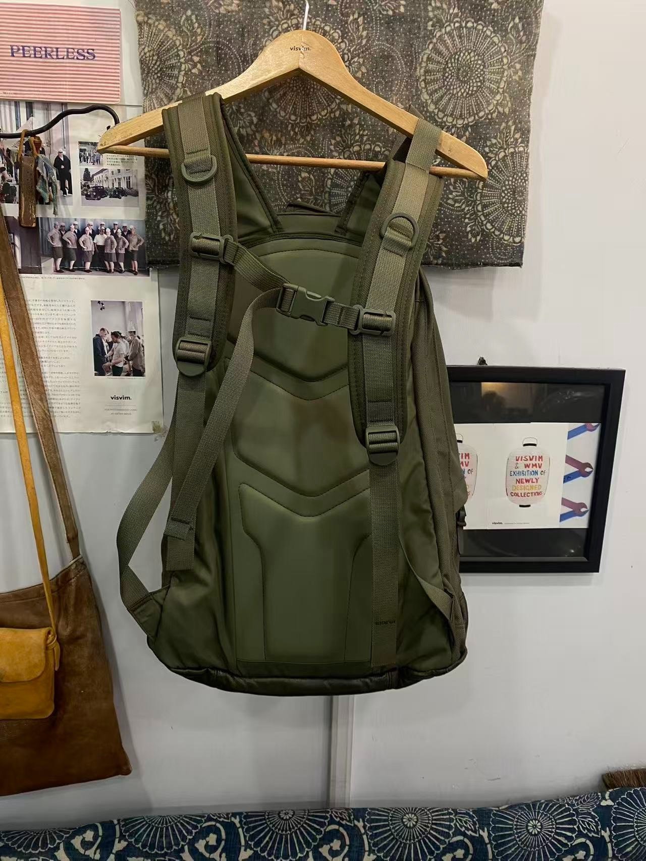 VISVIM Cordura Army Green Backpack — front