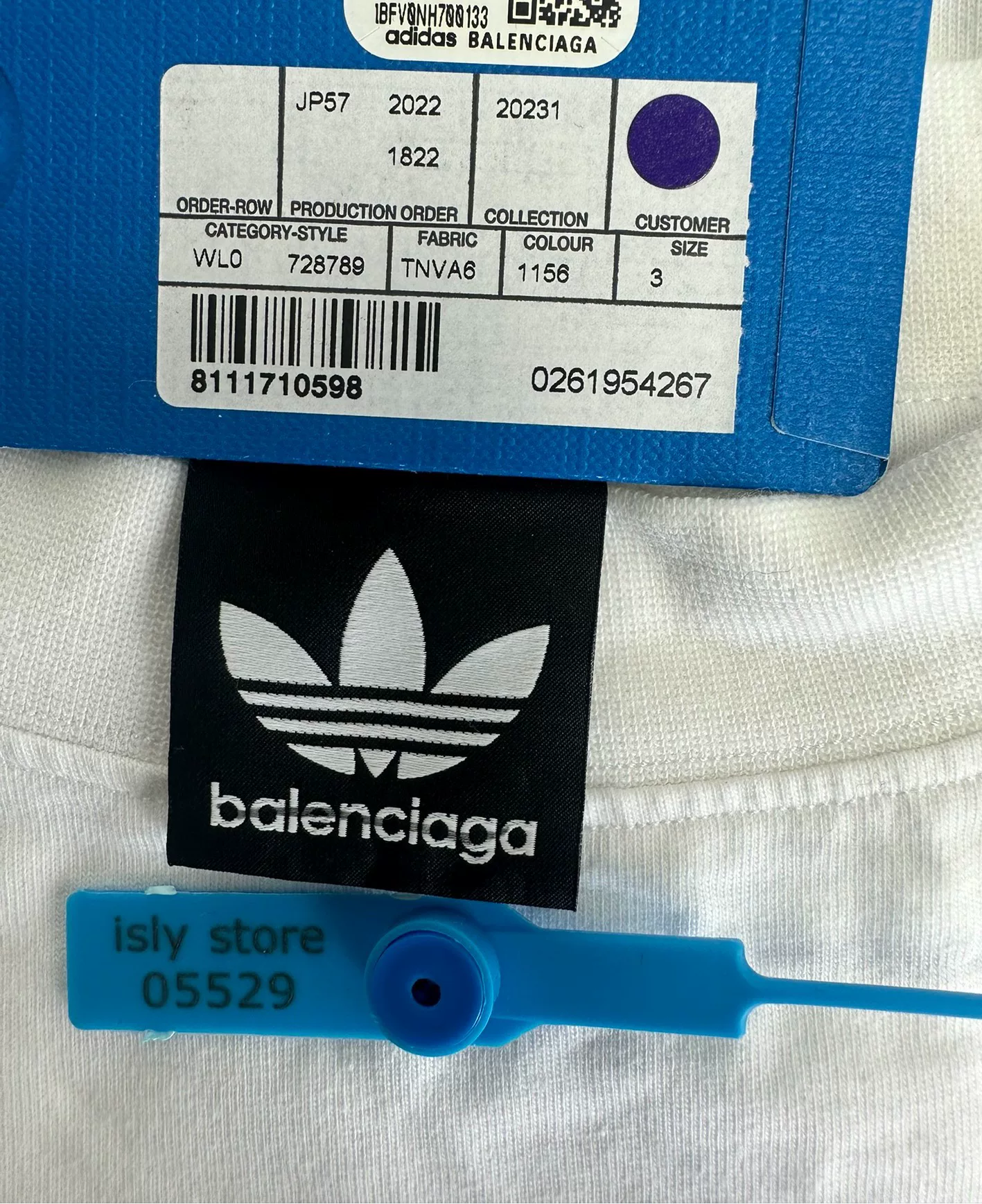 Balenciaga White Striped Logo Oversized Top — label
