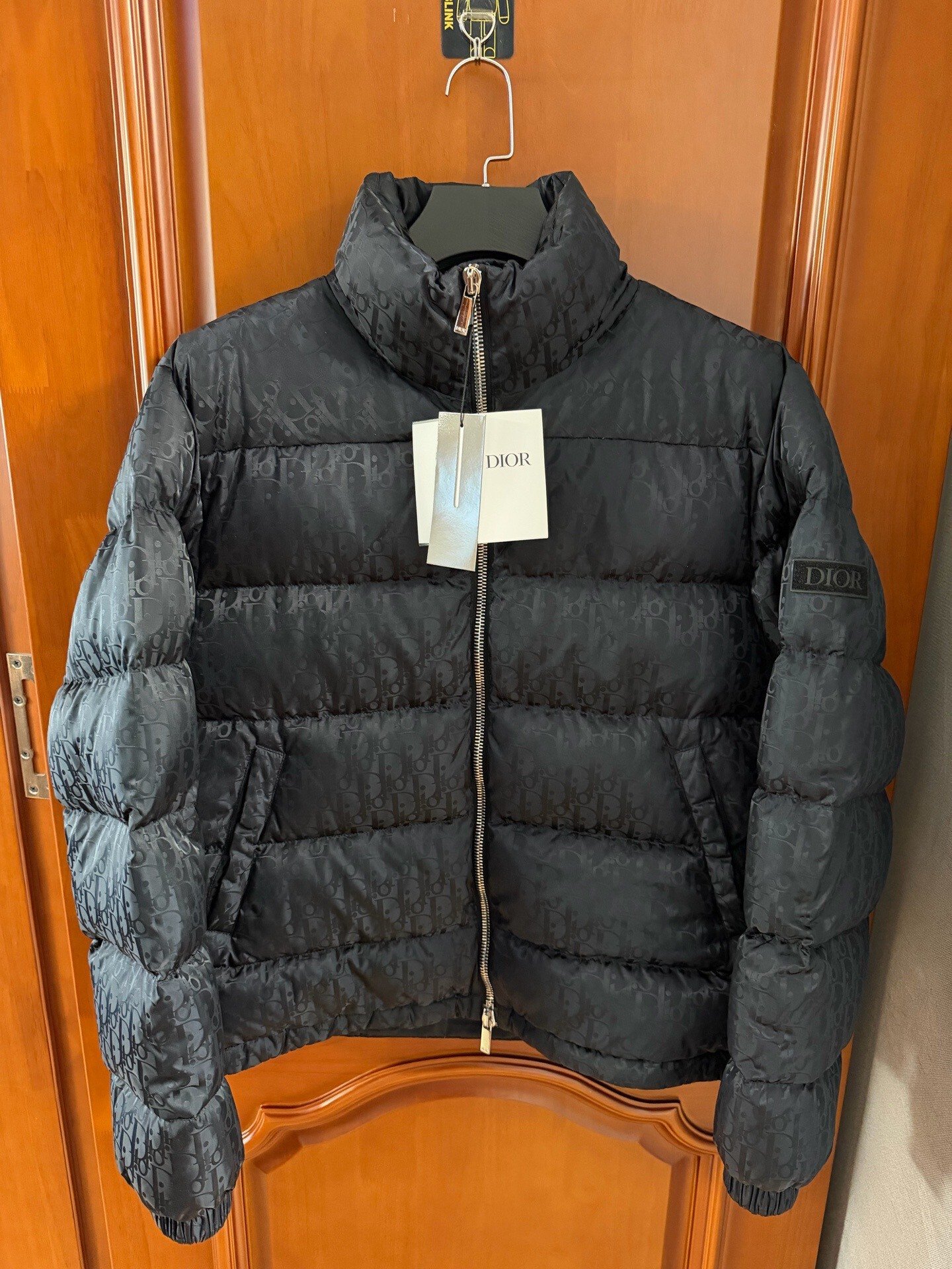 Dior Black All-Over Logo Down Jacket