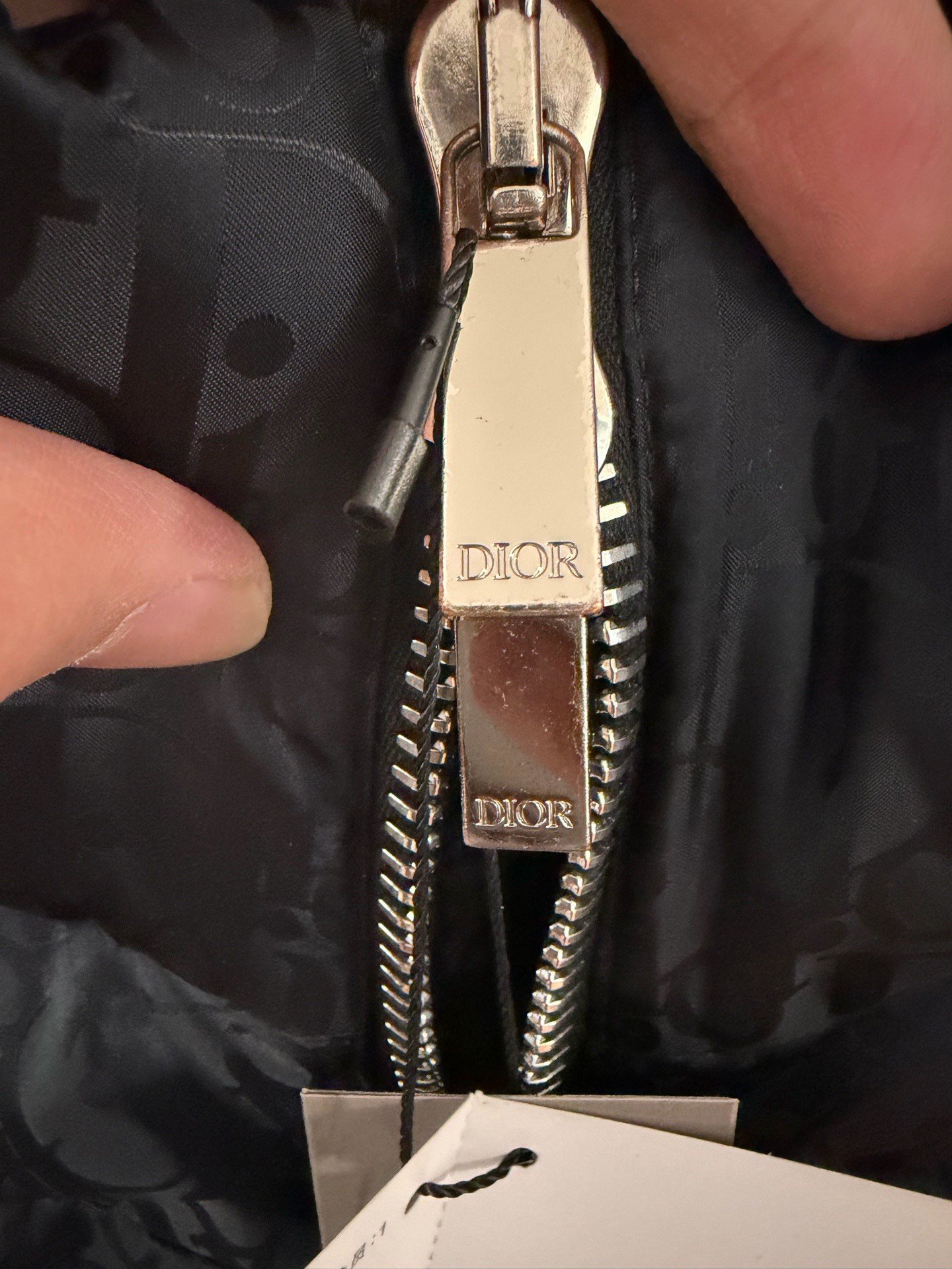 Dior Black All-Over Logo Down Jacket — back