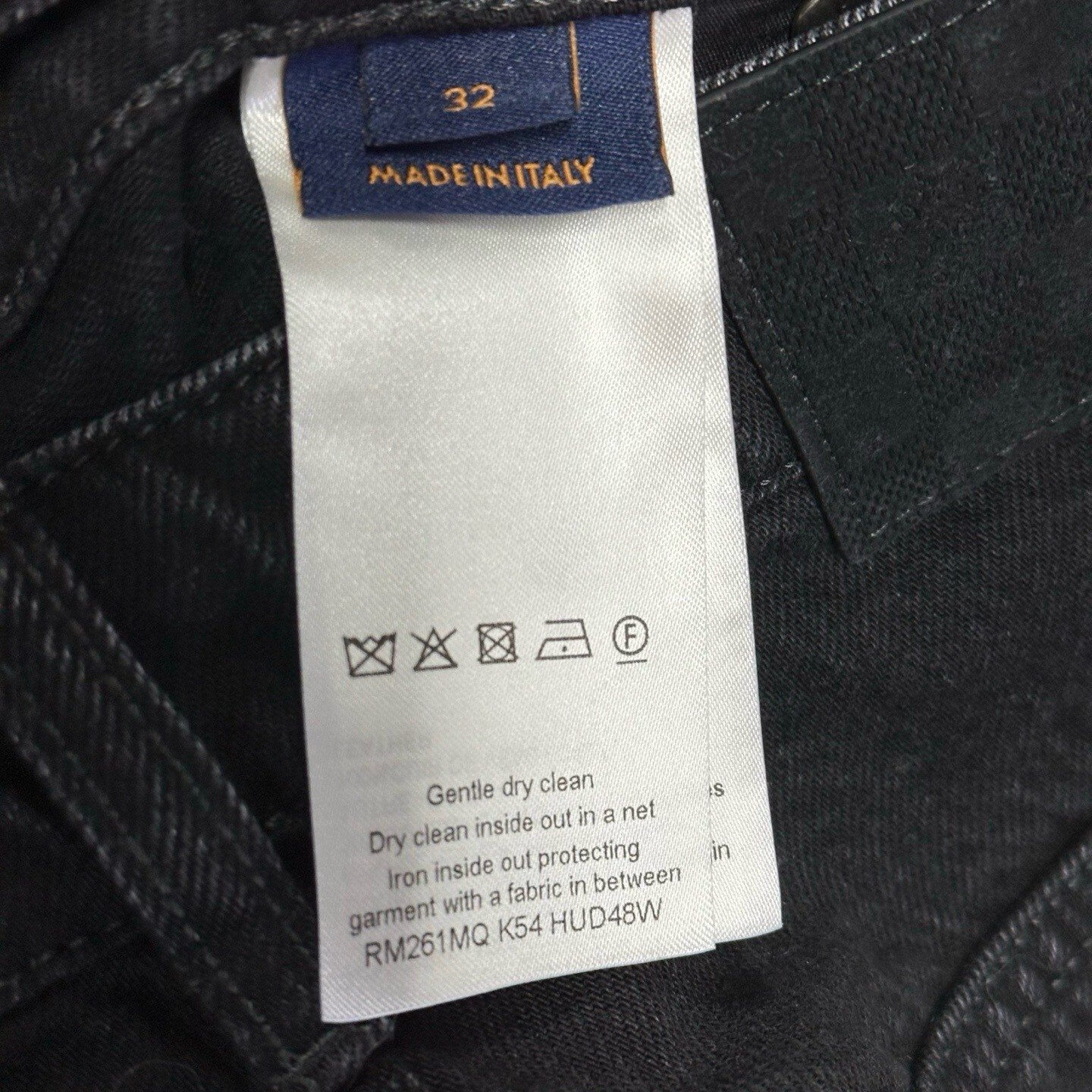 Louis Vuitton SS26 Distressed Logo Denim Pants — label