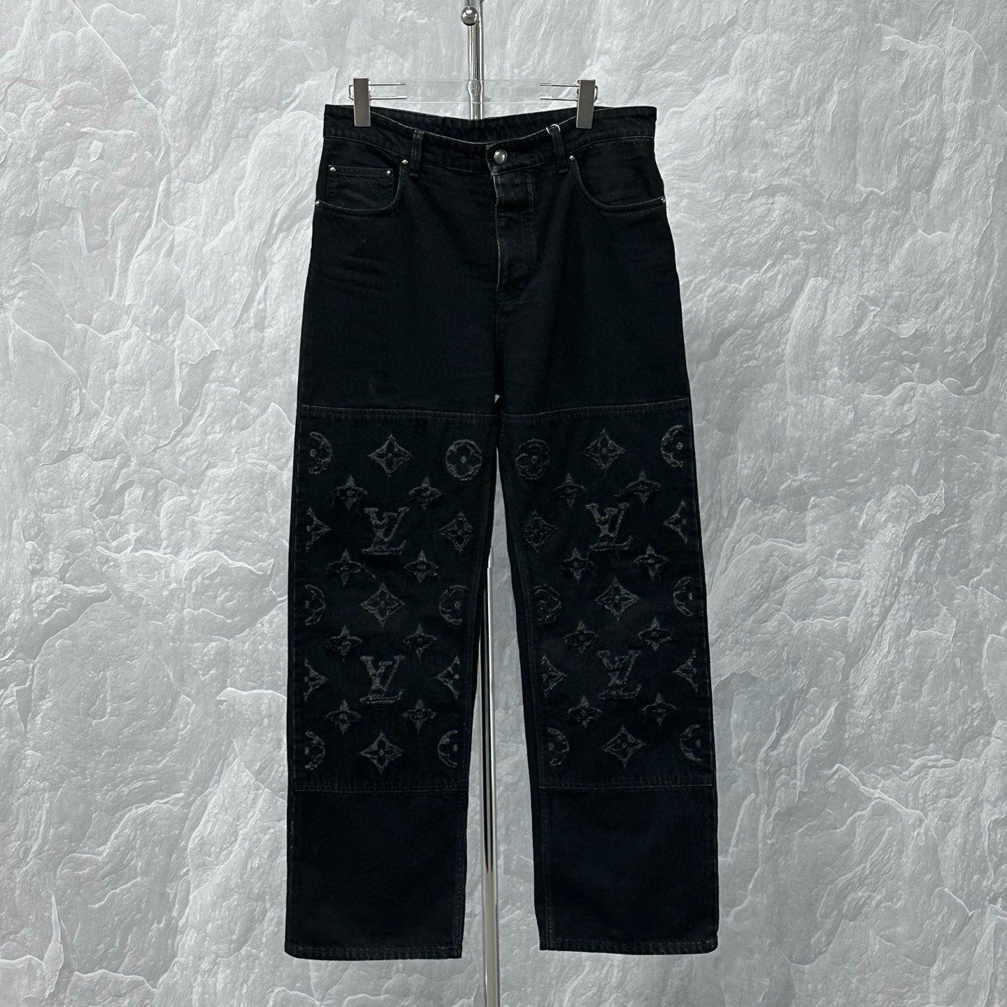 Louis Vuitton SS26 Distressed Logo Denim Pants